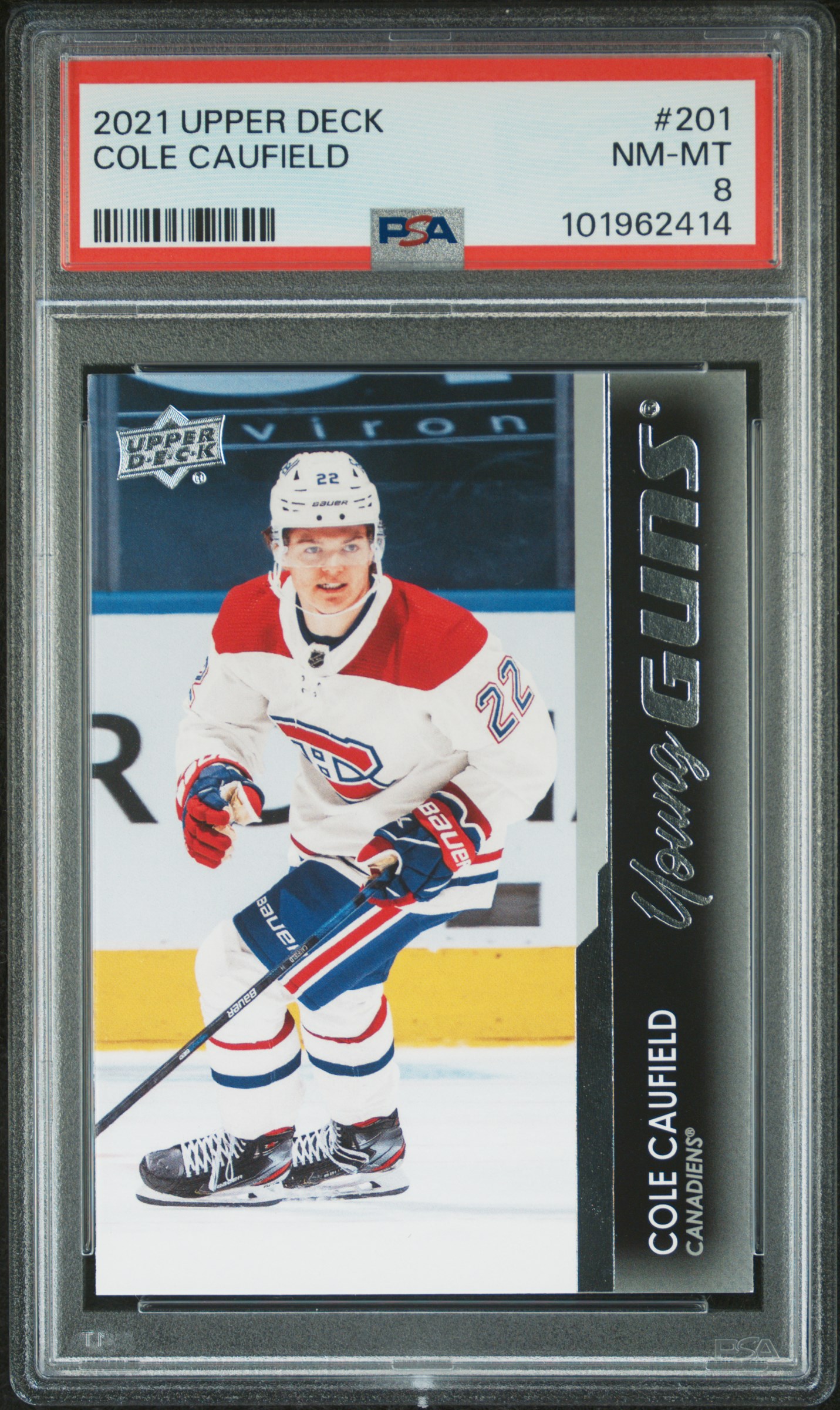 2021-2022 Upper Deck Cole Caufield #201 Nm-Mt 8 front