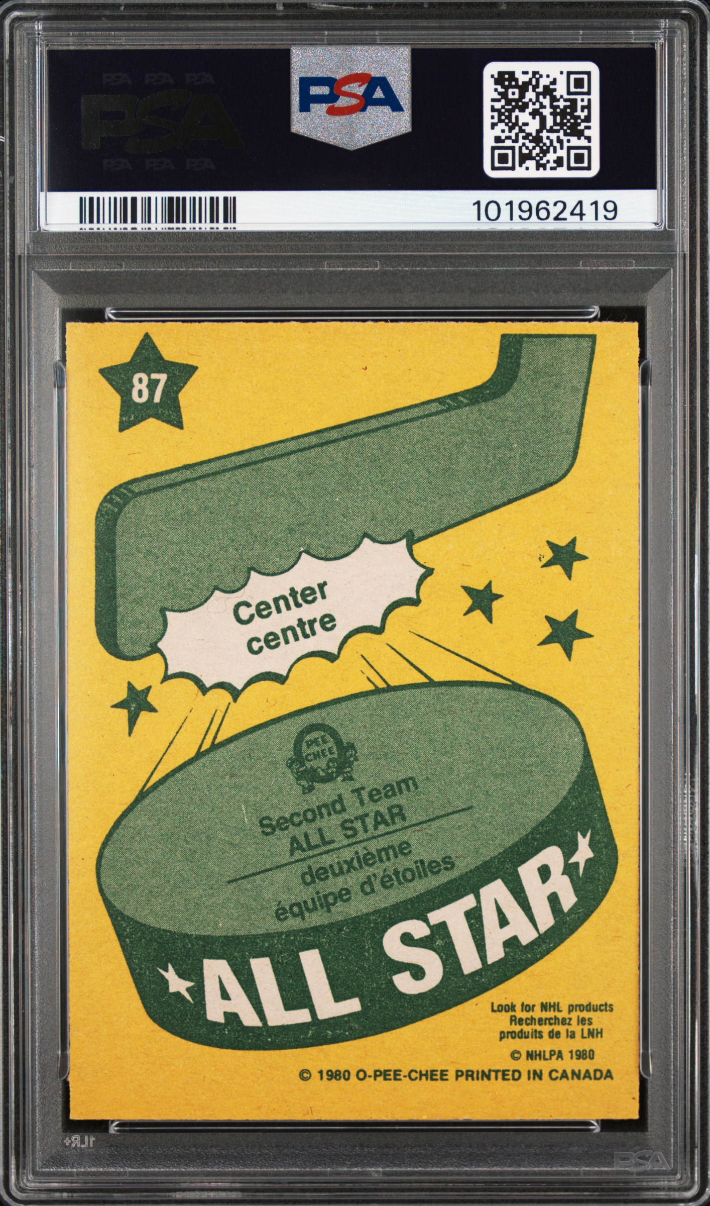 1980 O-Pee-Chee Wayne Gretzky #87 (All-Star) Nm-Mt 8 back