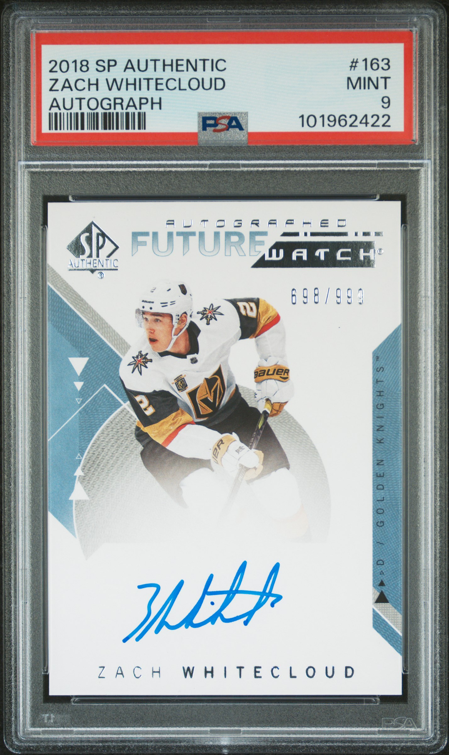 2018 Sp Authentic Zach Whitecloud #163 (Autograph) Mint 9 front