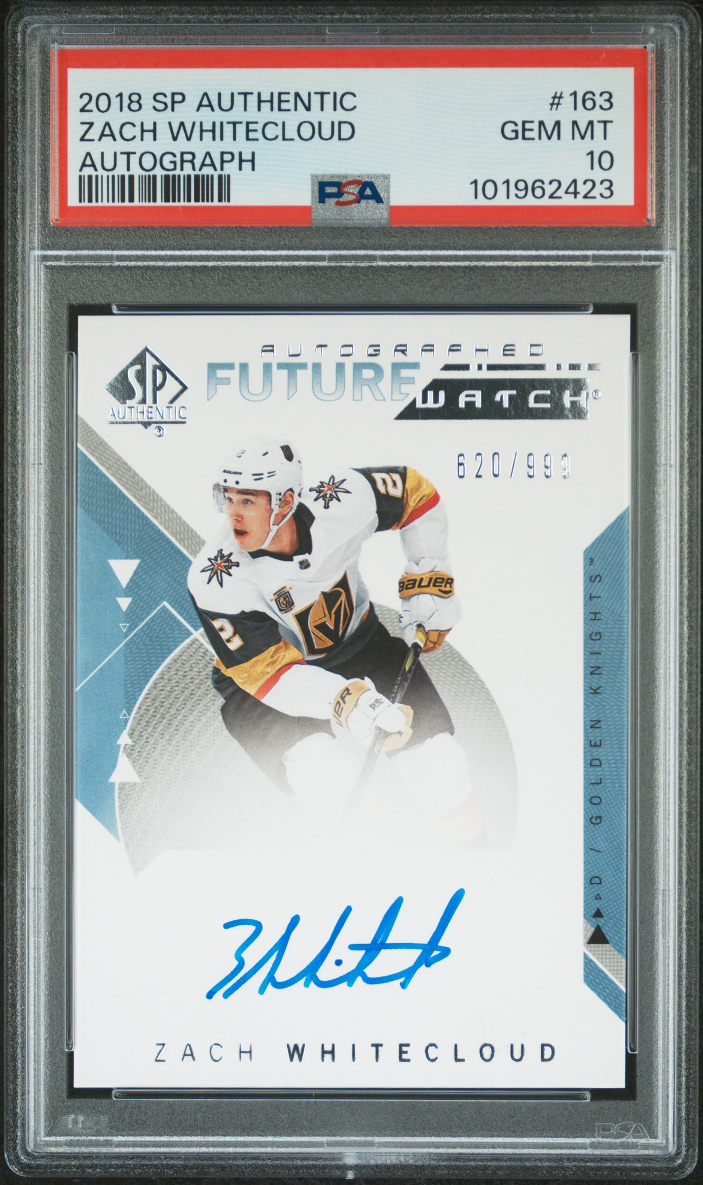 2018 Sp Authentic Zach Whitecloud #163 (Autograph) Gem Mt 10 front