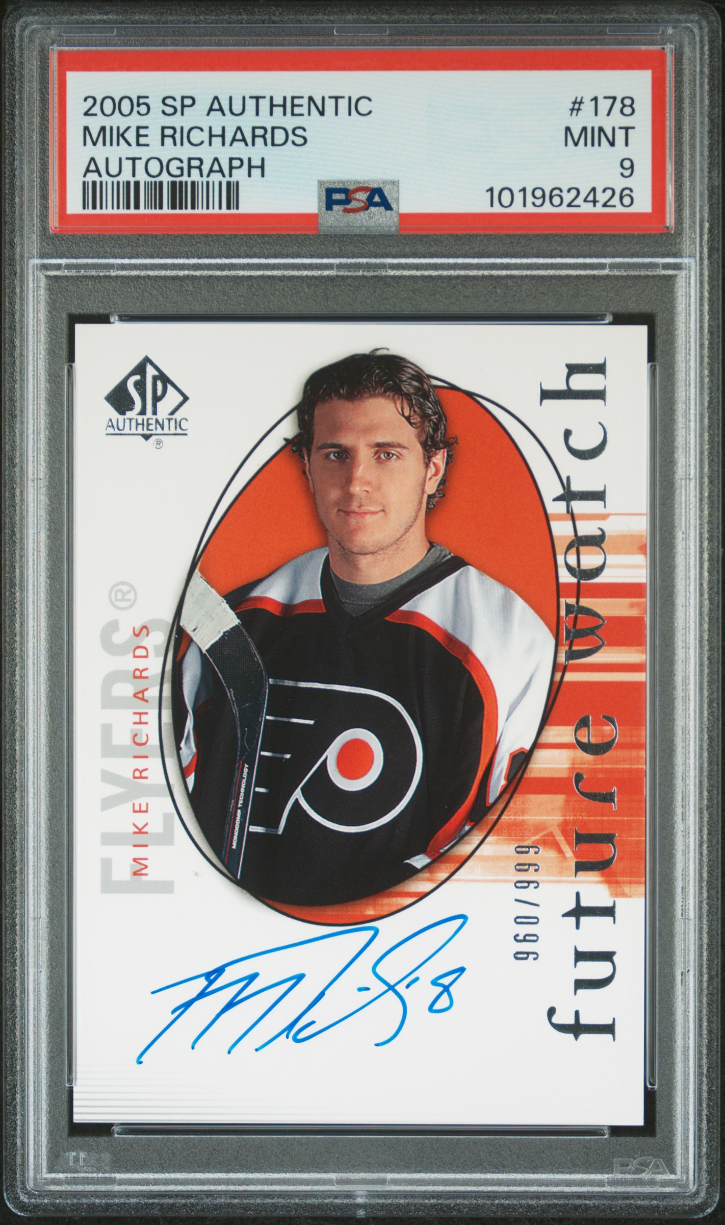 2005 Sp Authentic Mike Richards #178 (Autograph) Mint 9 front