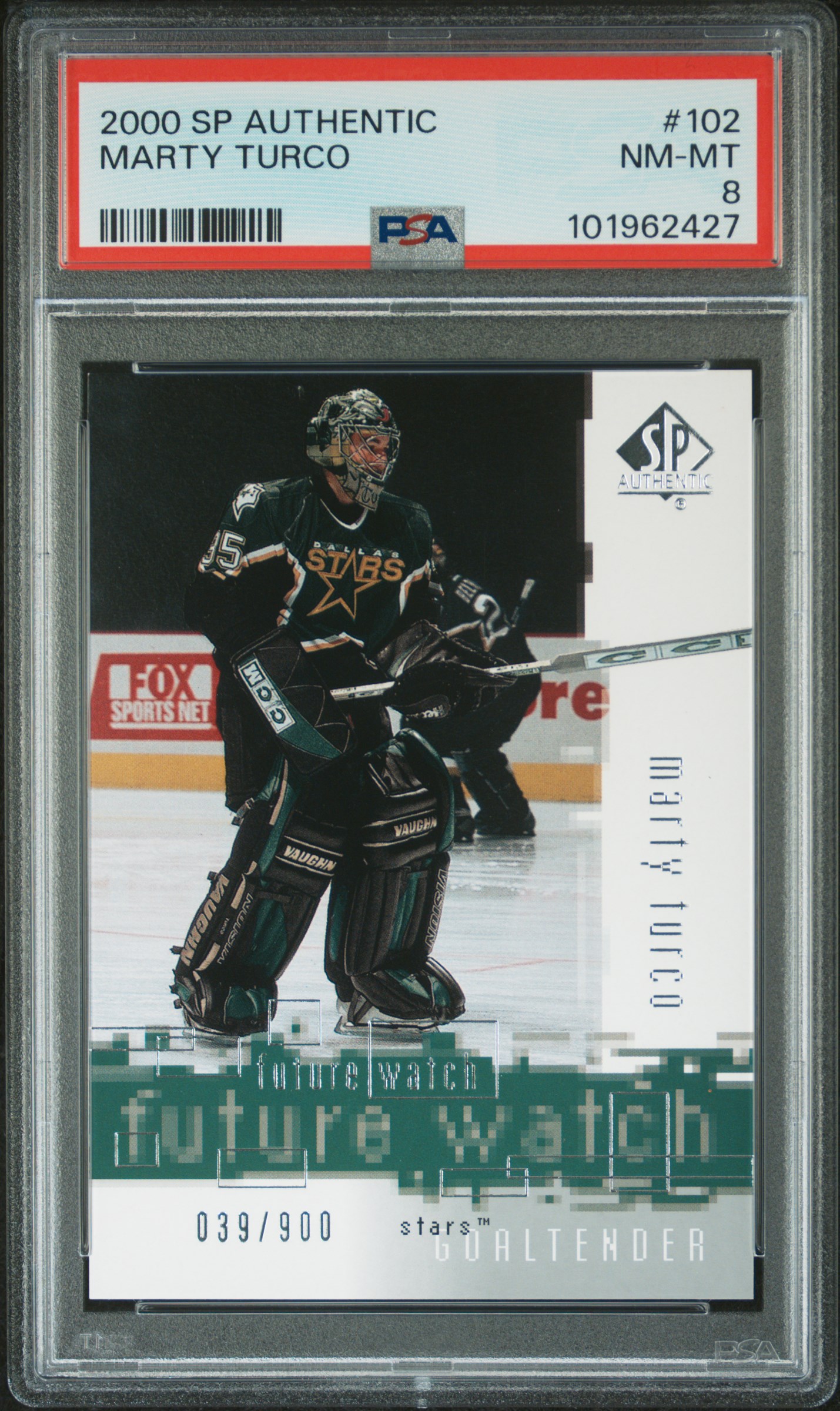 2000 Sp Authentic Marty Turco #102 Nm-Mt 8 front