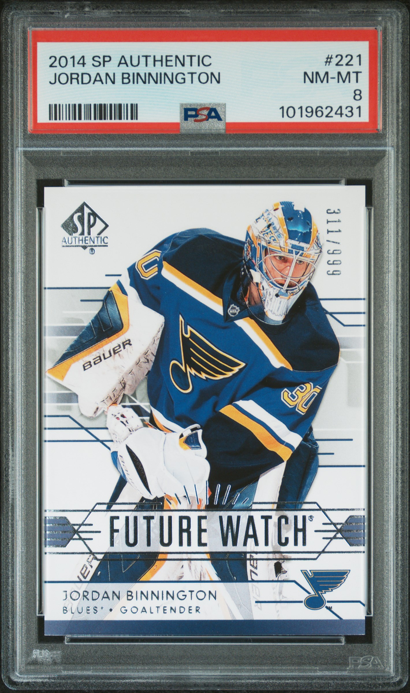 2014 Sp Authentic Jordan Binnington #221 Nm-Mt 8 front