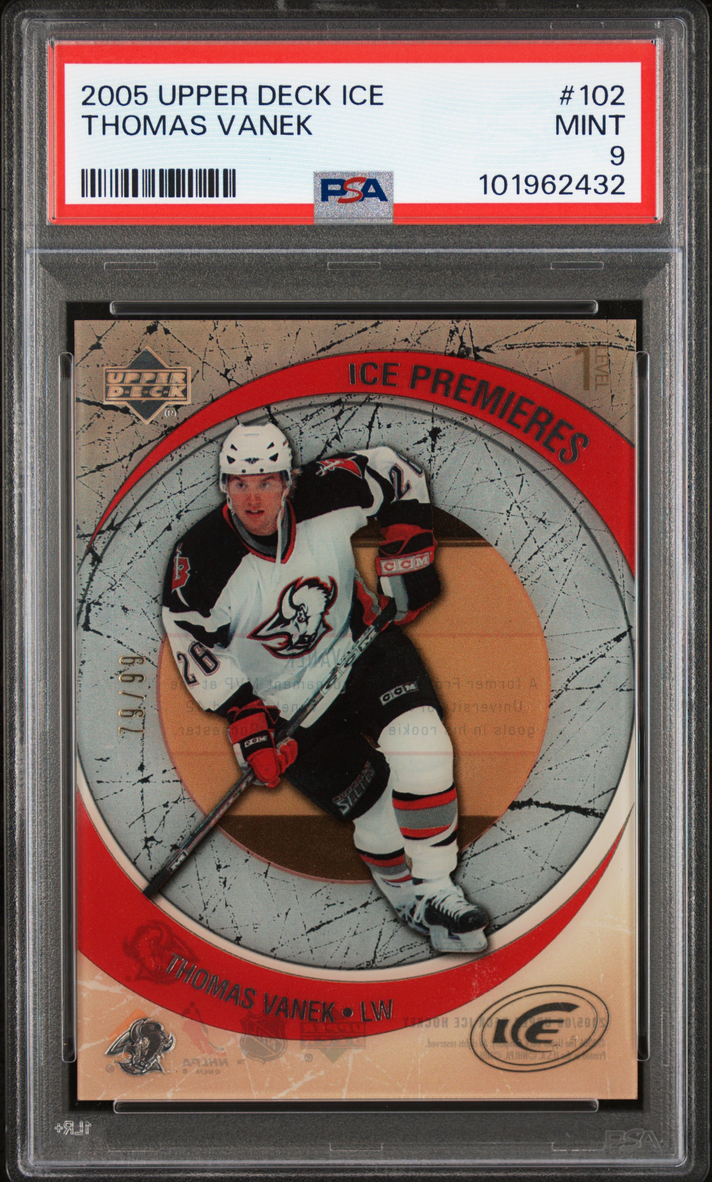 2005 Upper Deck Ice Thomas Vanek #102 Mint 9 front