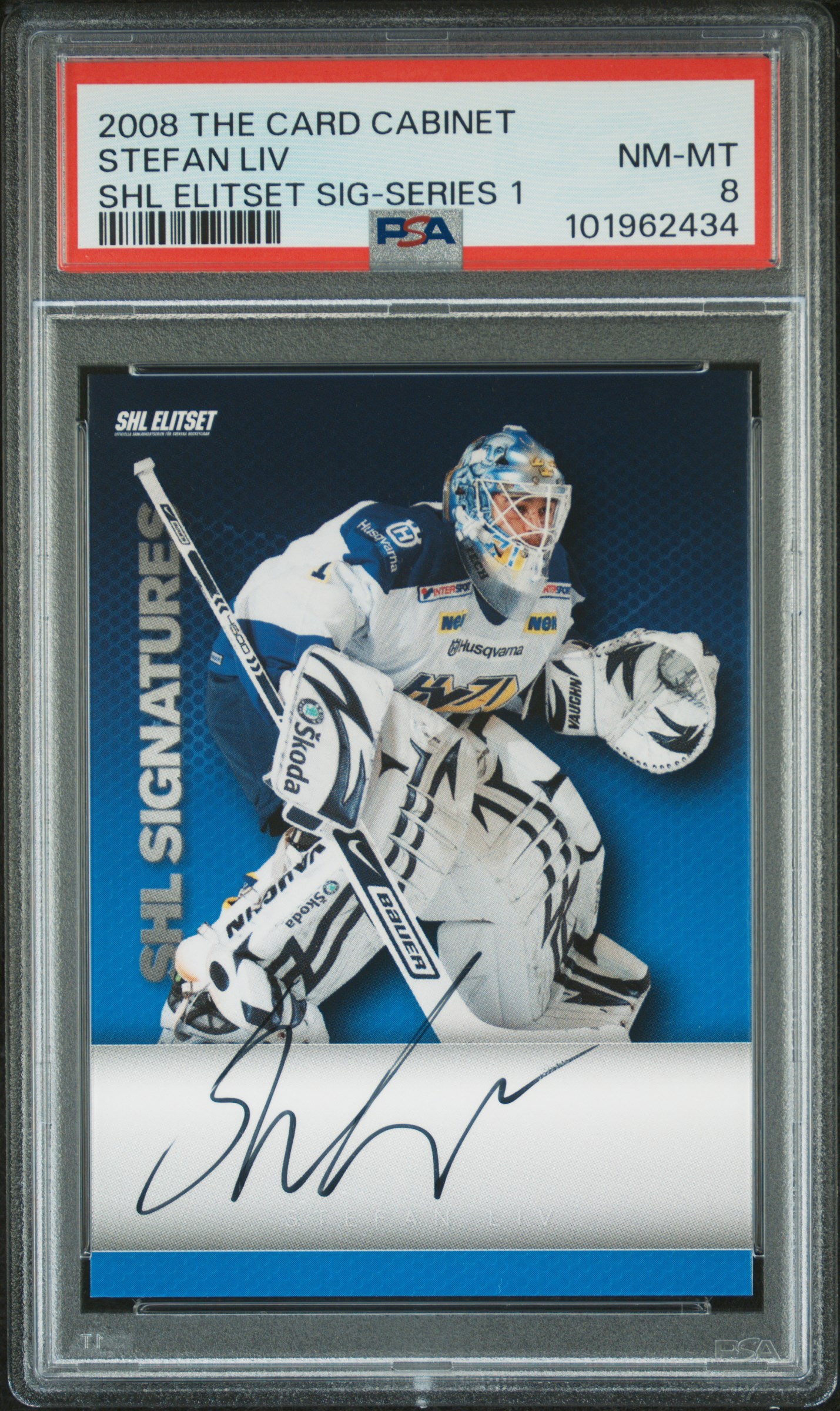 2008 The Card Cabinet Shl Elitset Signatures Stefan Liv (Shl Elitset Sig-Series 1) Nm-Mt 8 front