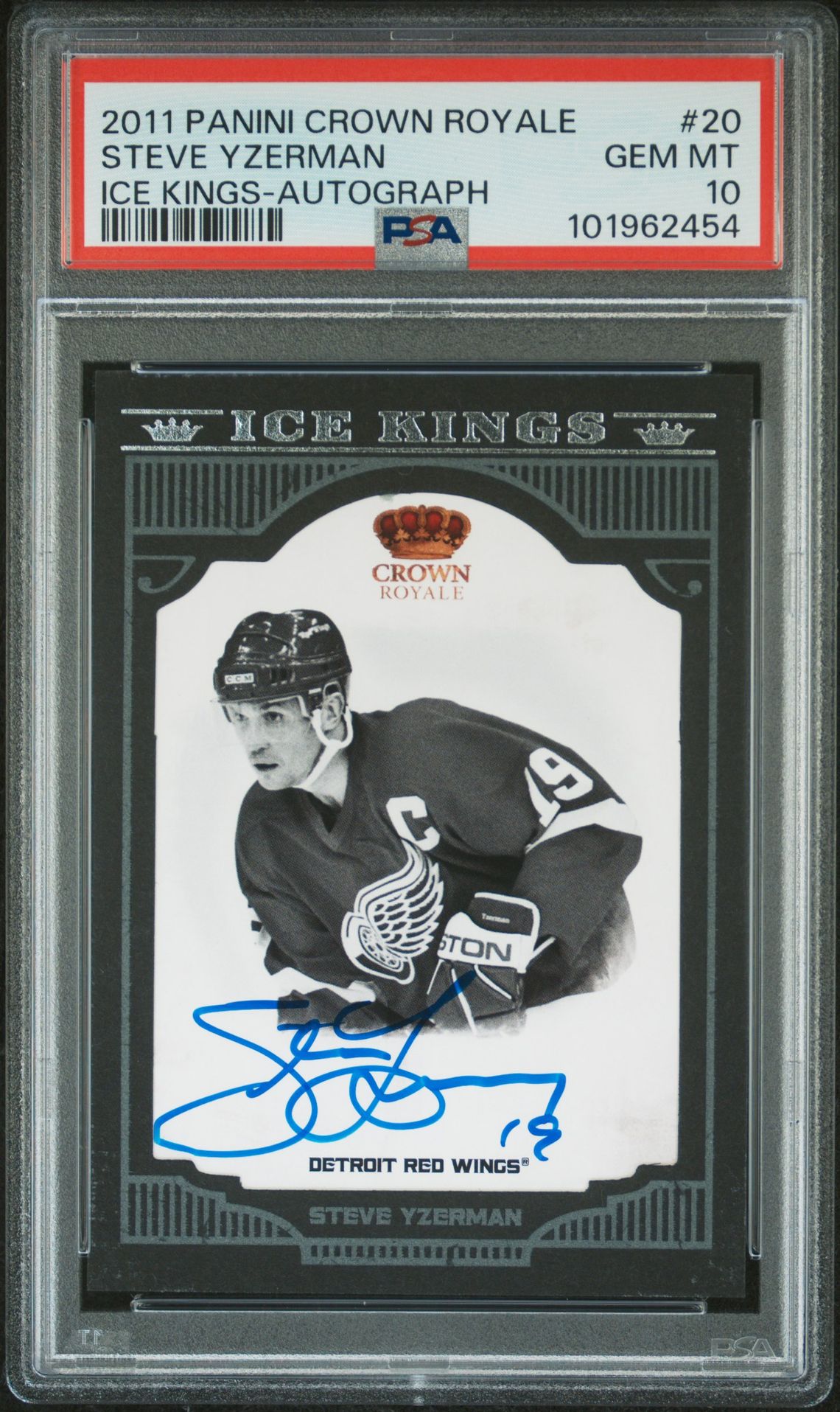 2011 Panini Crown Royale Ice Kings Steve Yzerman #20 (Ice Kings-Autograph) Gem Mt 10 front