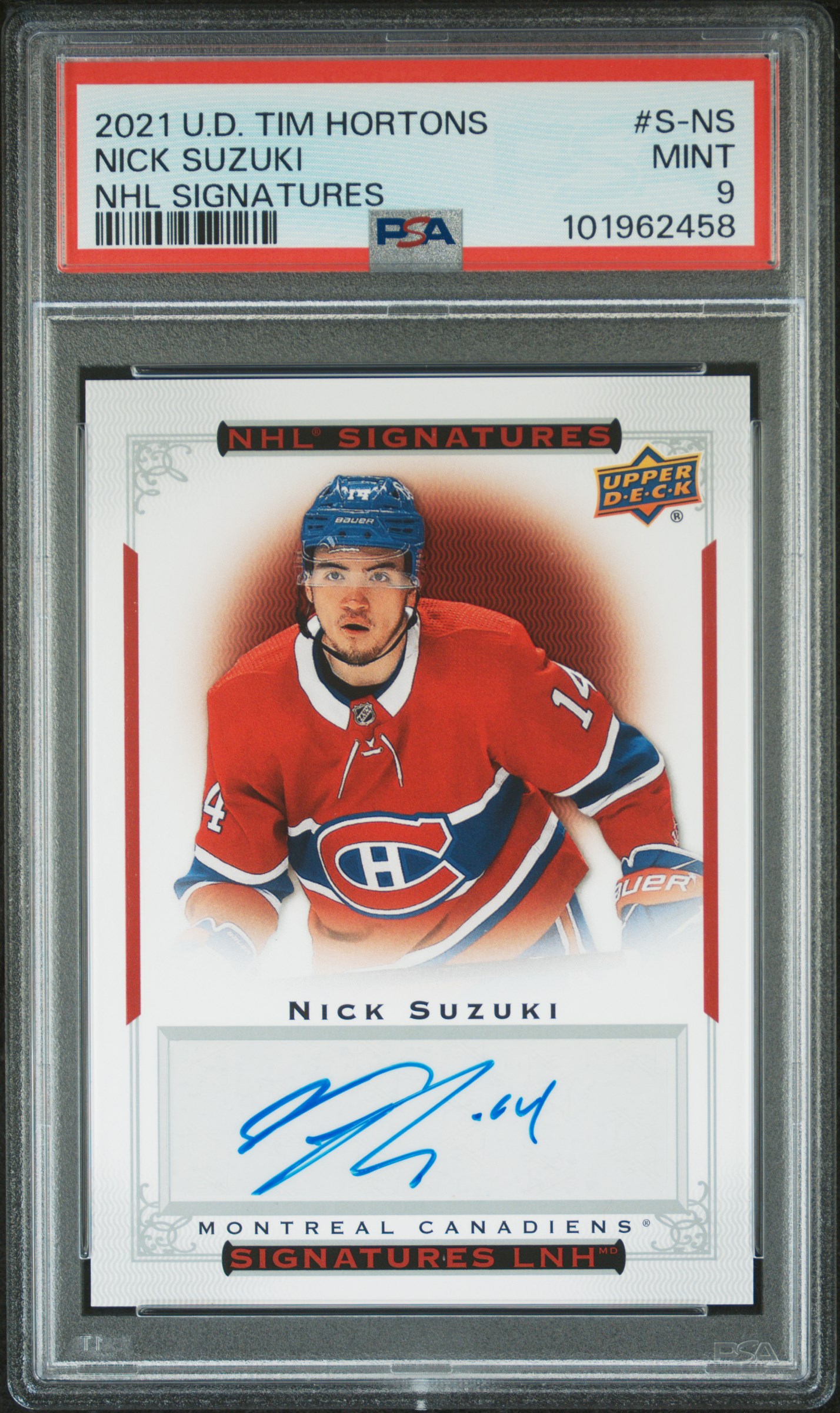 2021 Upper Deck Tim Hortons Nhl Signatures Nick Suzuki #S-Ns (Nhl Signatures) Mint 9 front