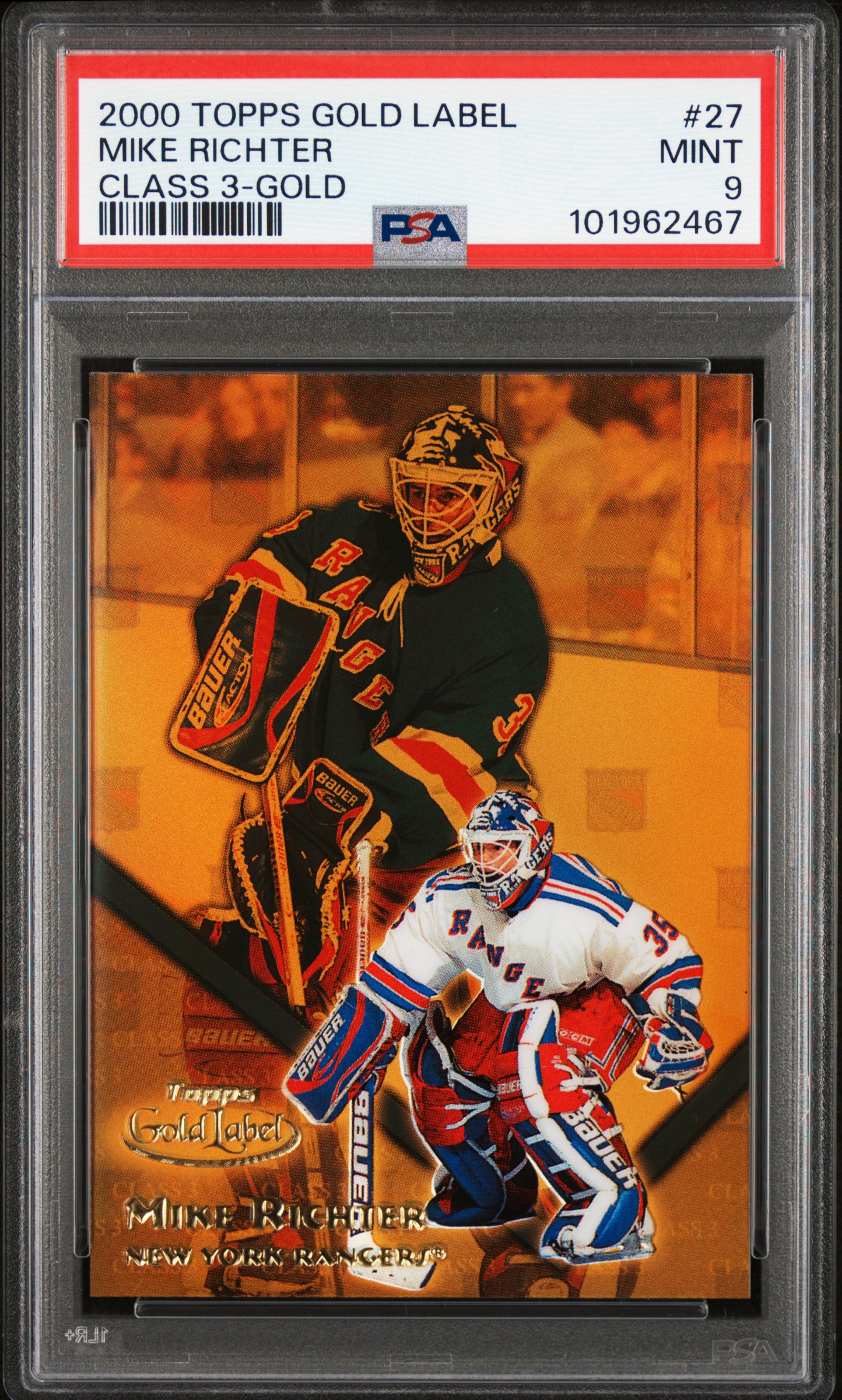 2000 Topps Gold Label Class 3 Mike Richter #27 (Class 3-Gold) Mint 9 front