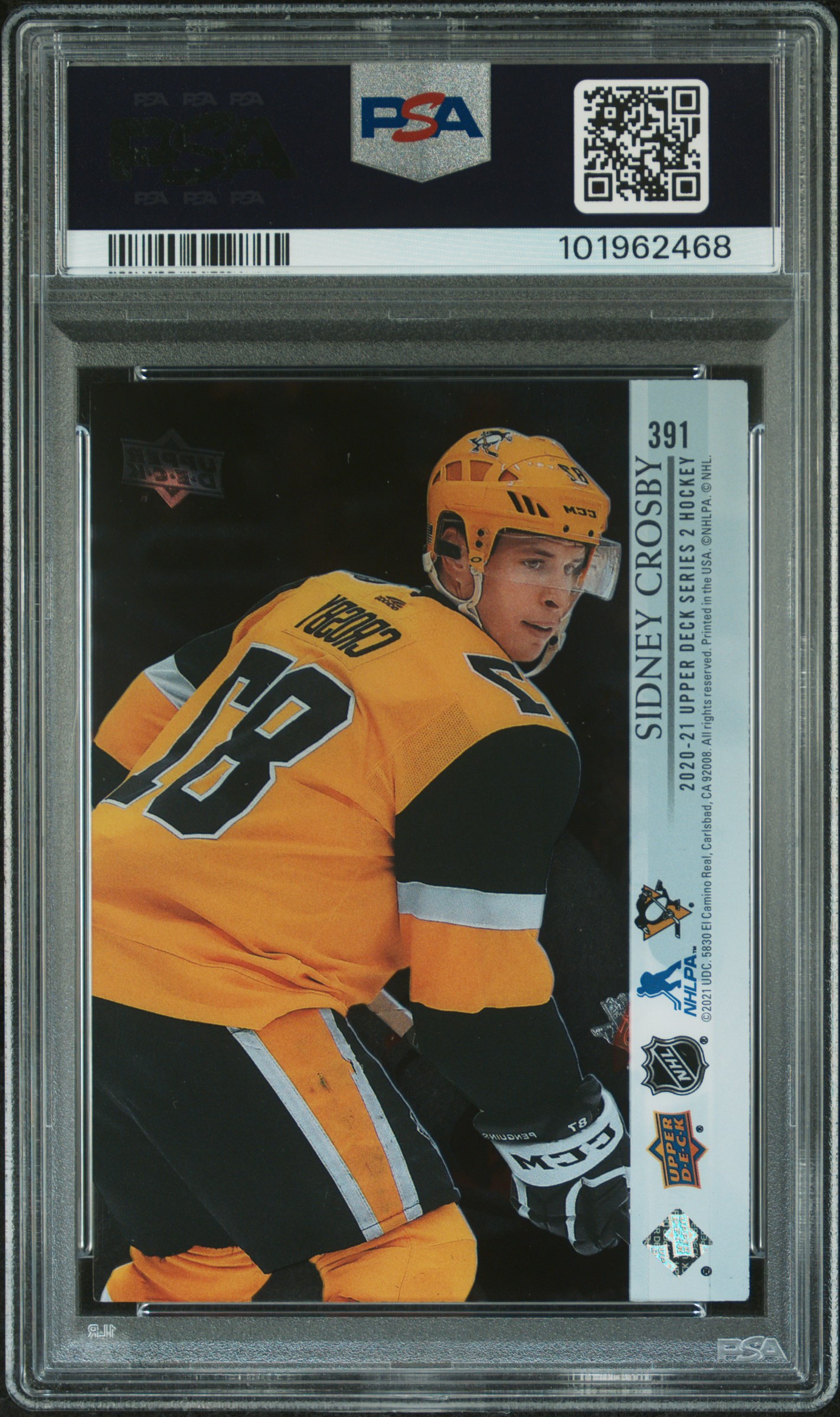 2020 Upper Deck Sidney Crosby #391 (Clear Cut) Nm-Mt 8 back