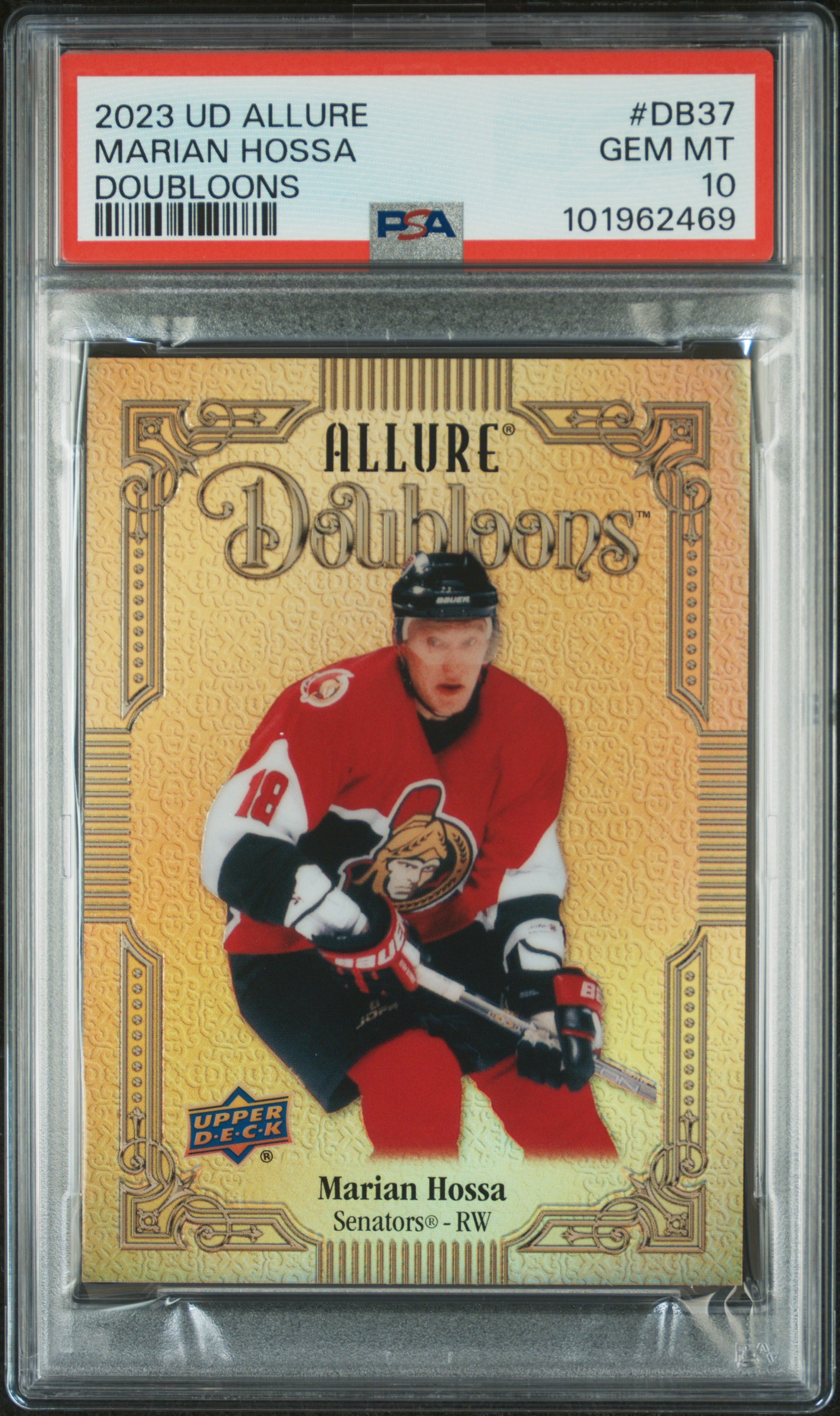 2023 Upper Deck Allure Doubloons Marian Hossa #Db37 Gem Mt 10 front