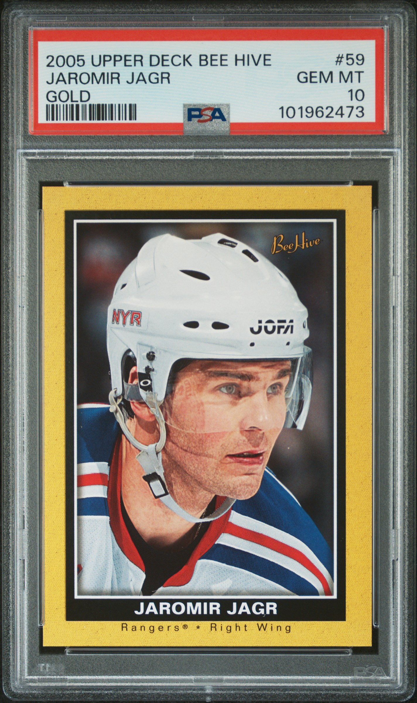 2005 Upper Deck Bee Hive Jaromir Jagr #59 (Gold) Gem Mt 10 front