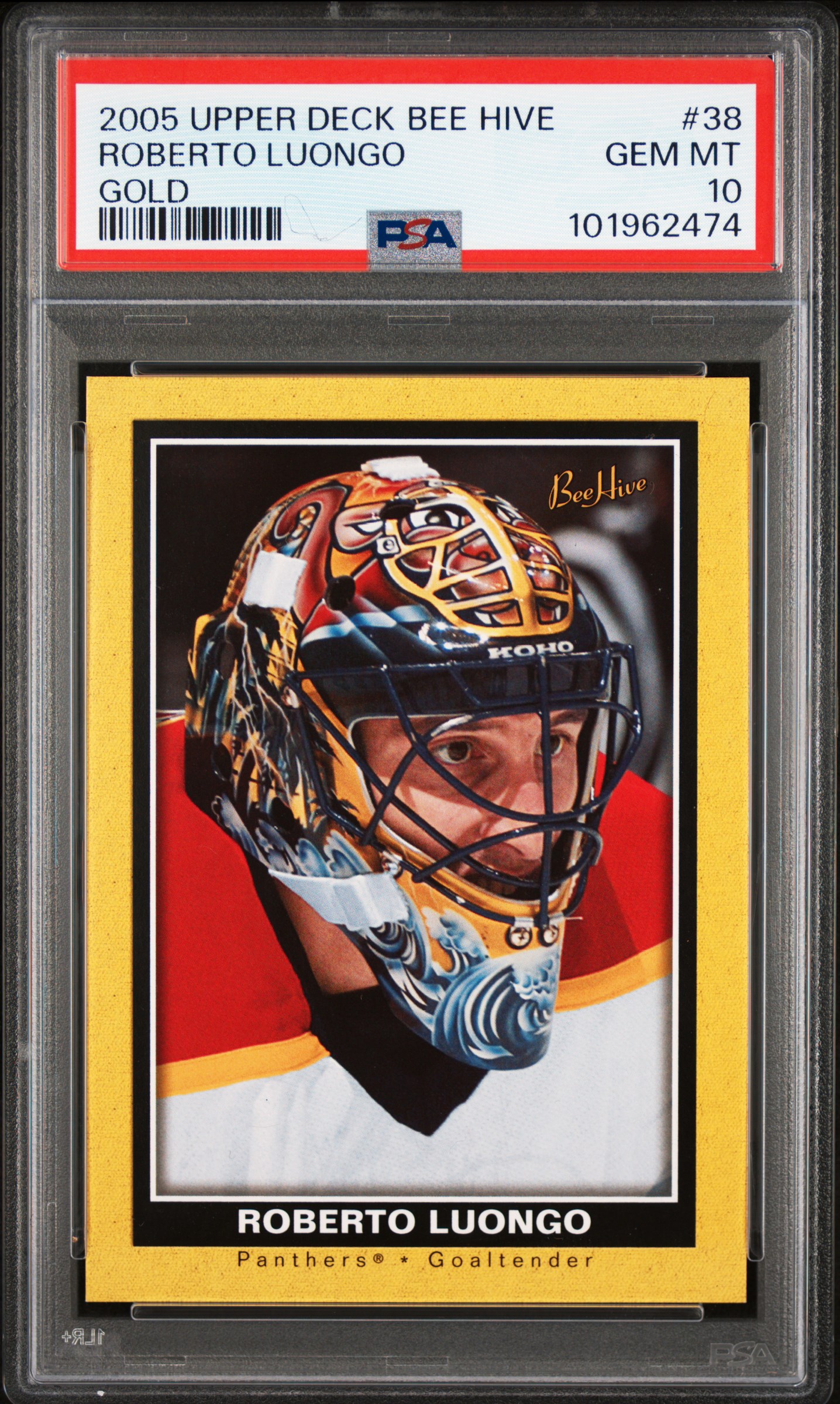 2005 Upper Deck Bee Hive Roberto Luongo #38 (Gold) Gem Mt 10 front
