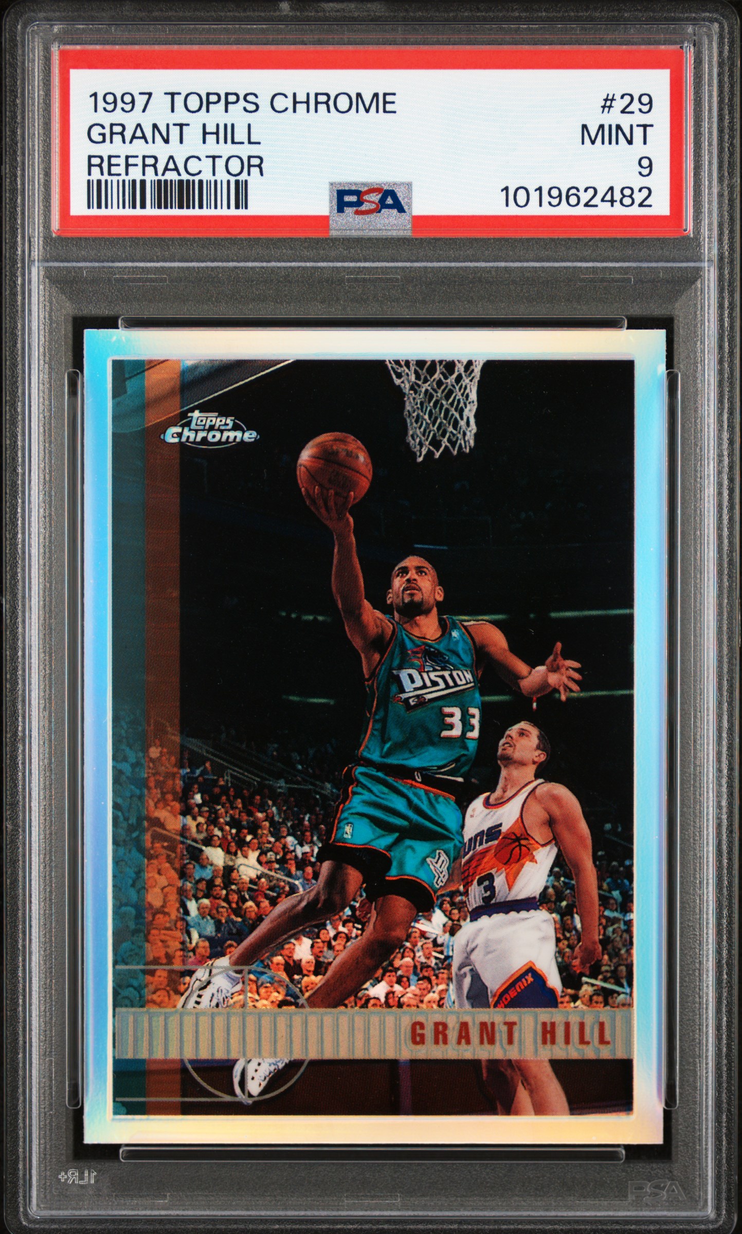 1997 Topps Chrome Grant Hill #29 (Refractor) Mint 9 front