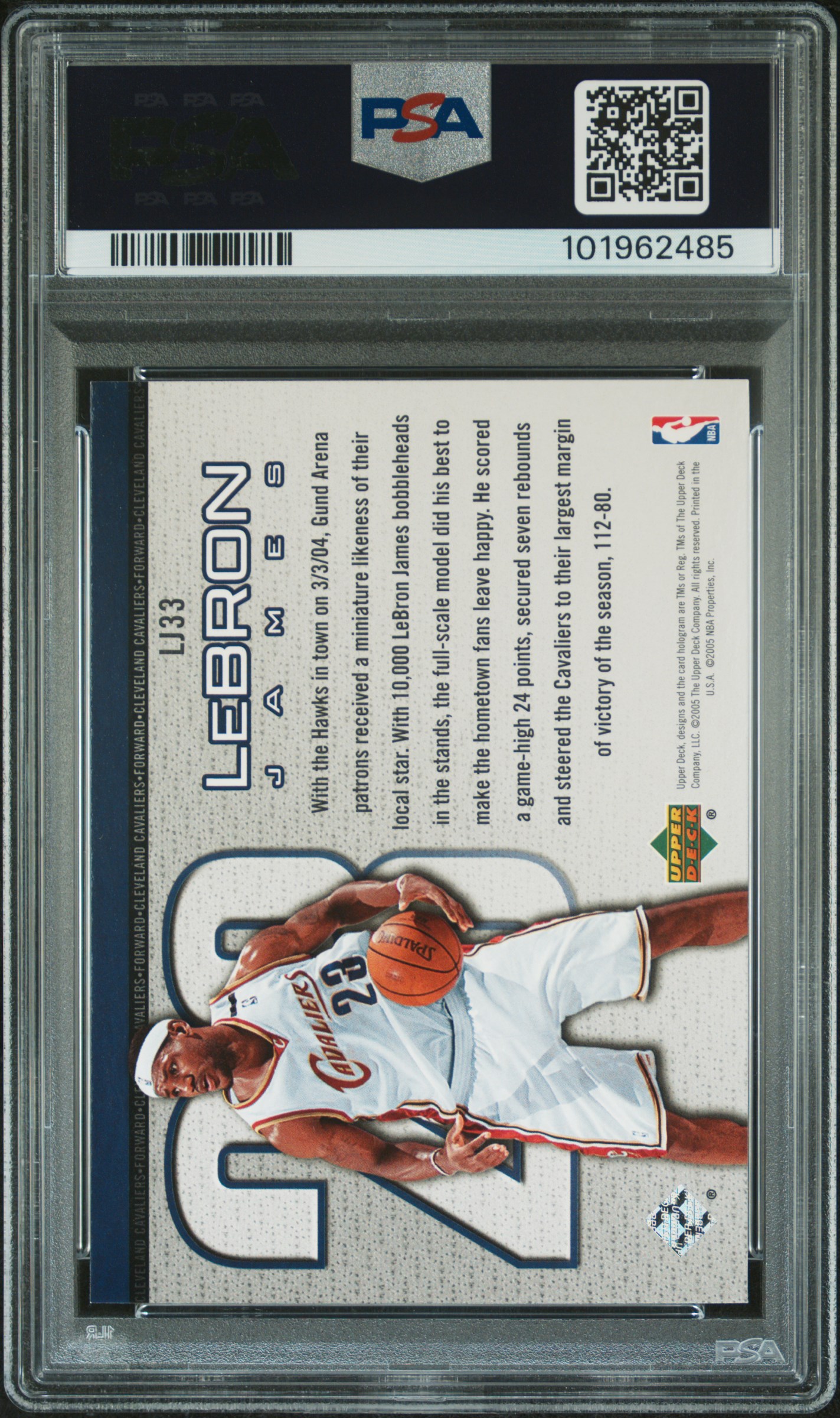 2005 Upper Deck Lebron James Lebron James #Lj33 Nm-Mt 8 back