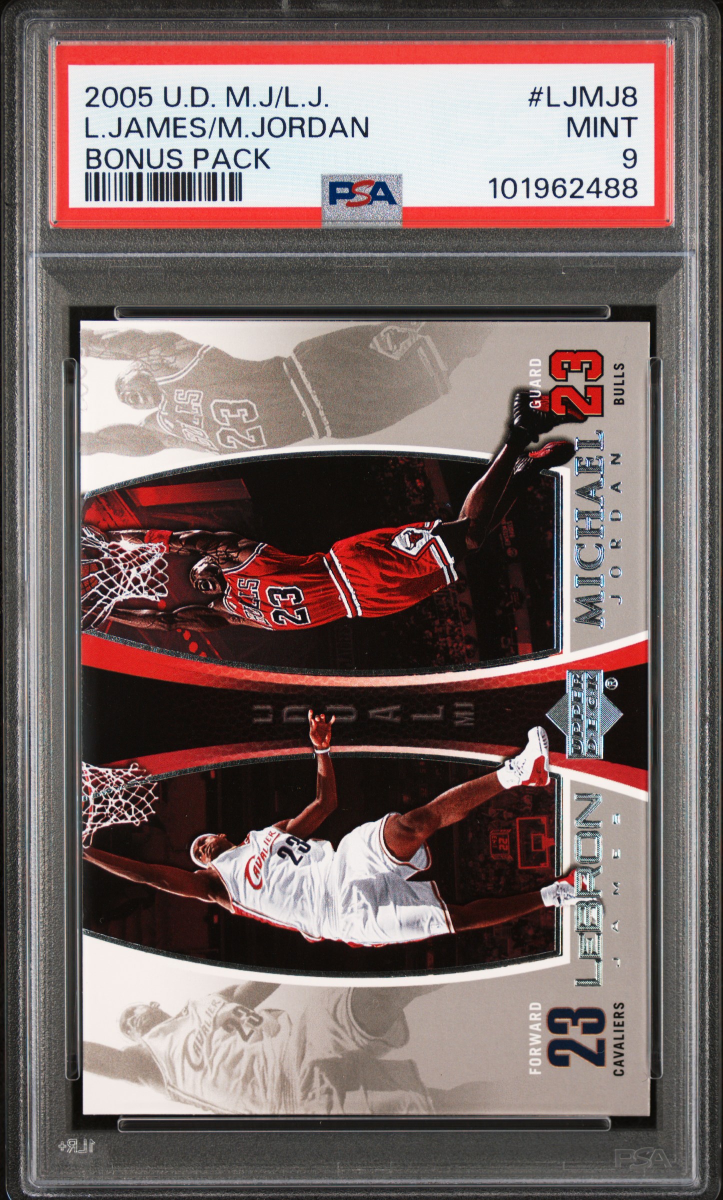 2005 Upper Deck Mj/Lj Bonus Pack L.james/M.jordan #Ljmj8 (Bonus Pack) Mint 9 front