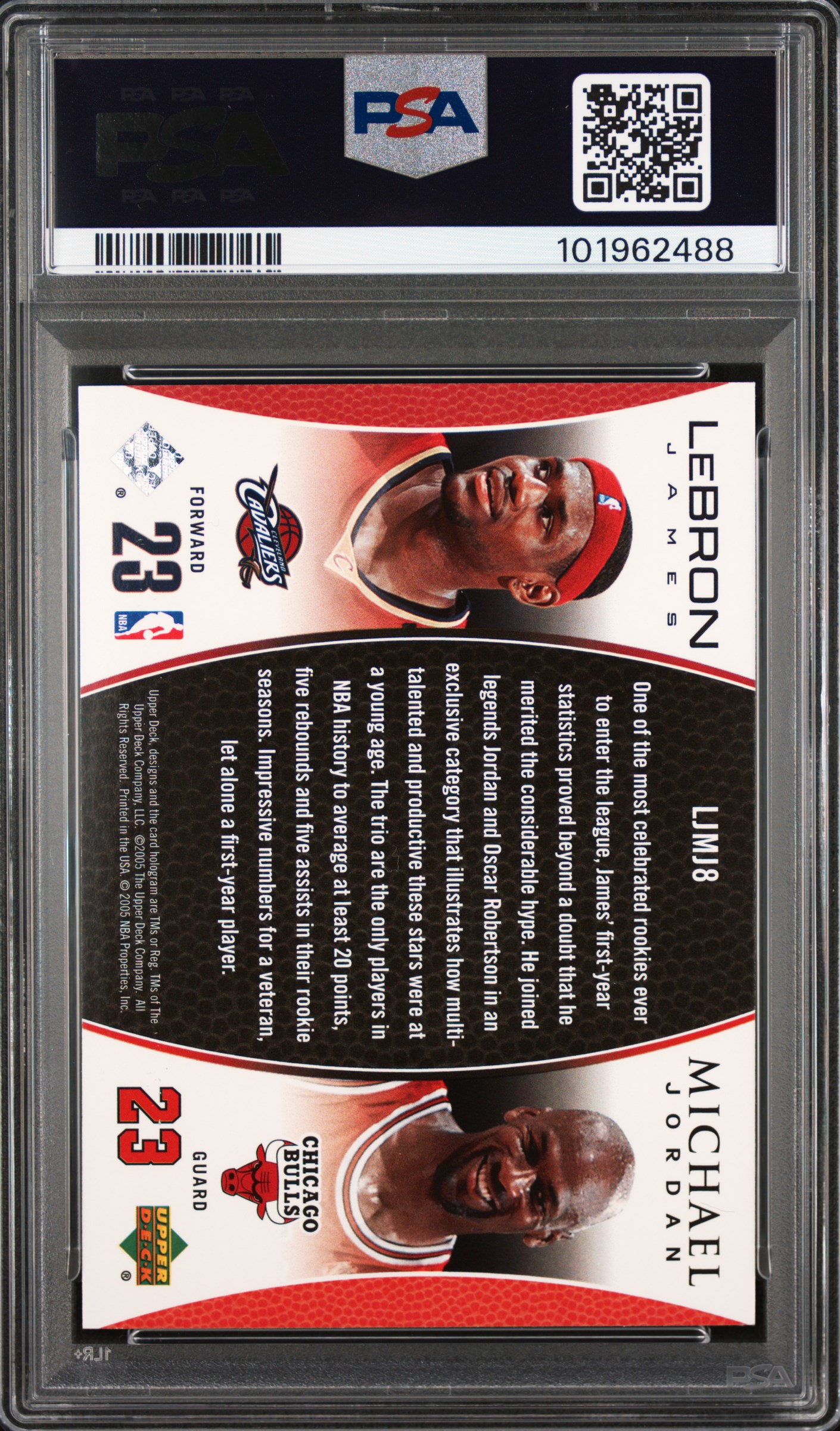 2005 Upper Deck Mj/Lj Bonus Pack L.james/M.jordan #Ljmj8 (Bonus Pack) Mint 9 back