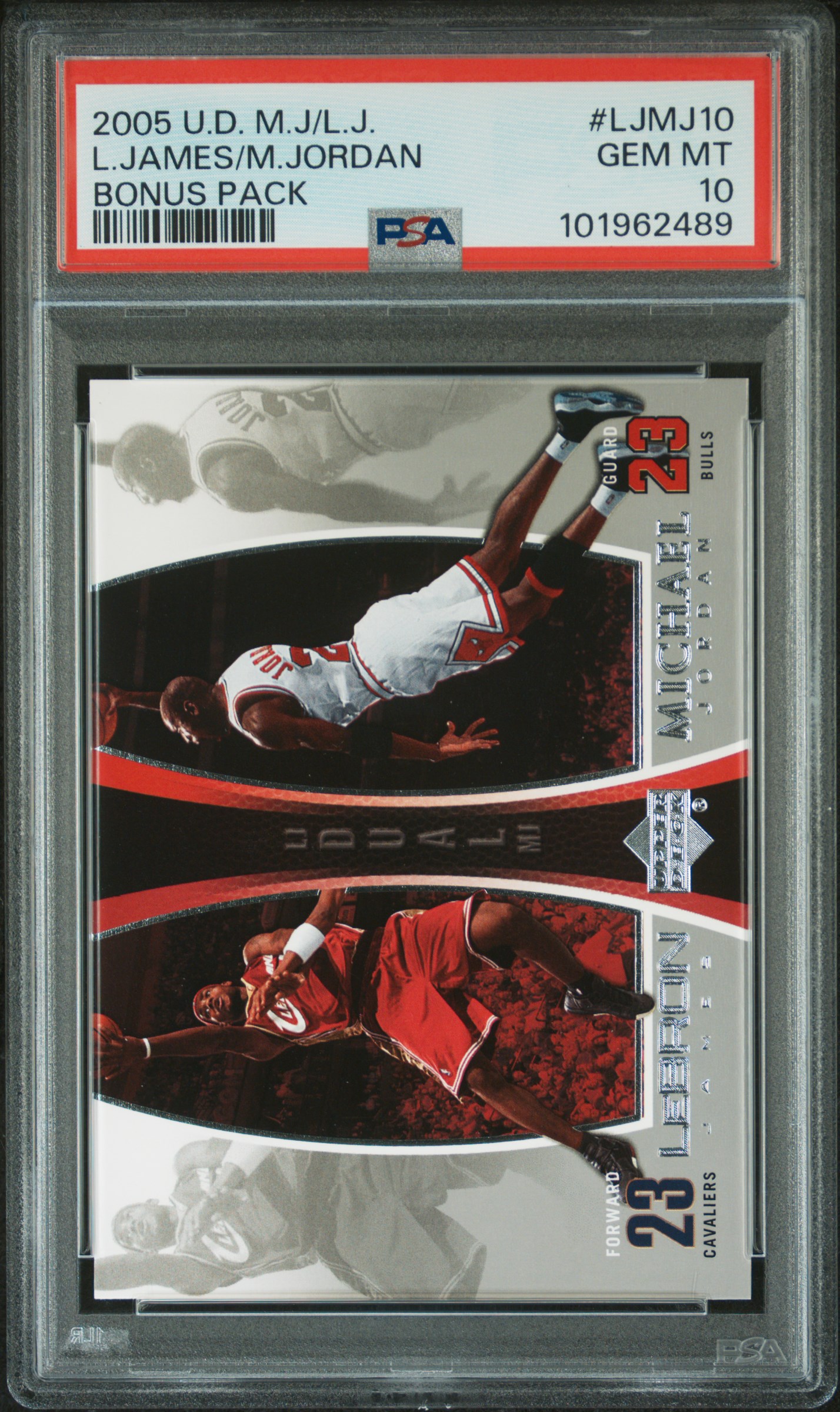 2005 Upper Deck Mj/Lj Bonus Pack L.james/M.jordan #Ljmj10 (Bonus Pack) Gem Mt 10 front