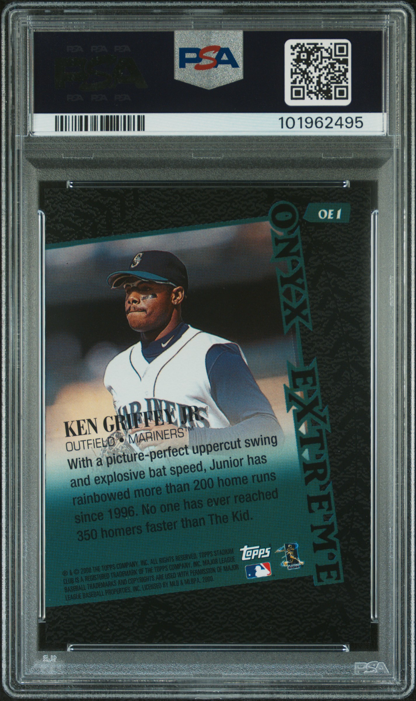 2000 Stadium Club Onyx Extreme Ken Griffey Jr. #Oe1 (Onyx Extreme) Mint 9 back