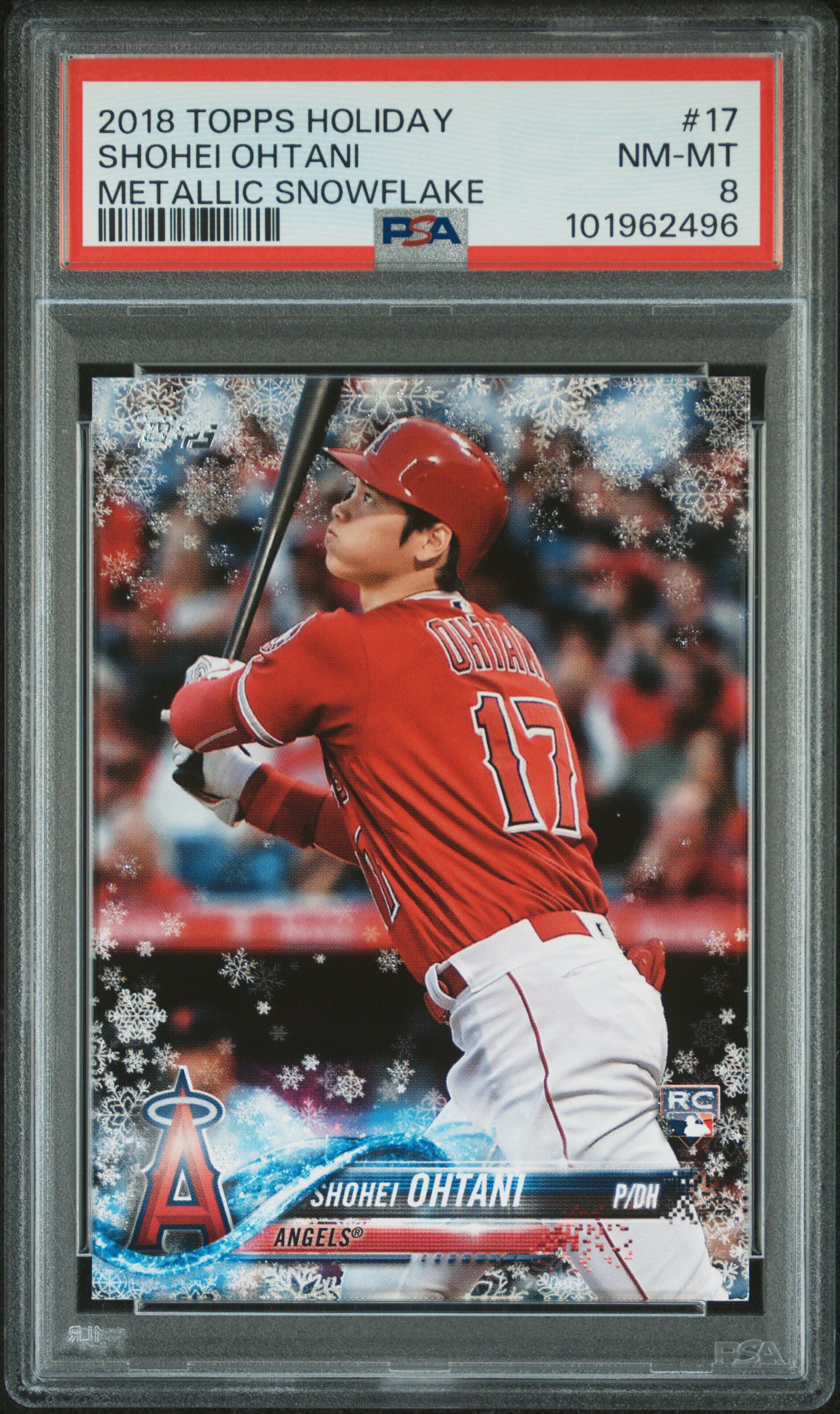 2018 Topps Holiday Shohei Ohtani #17 (Metallic Snowflake) Nm-Mt 8 front