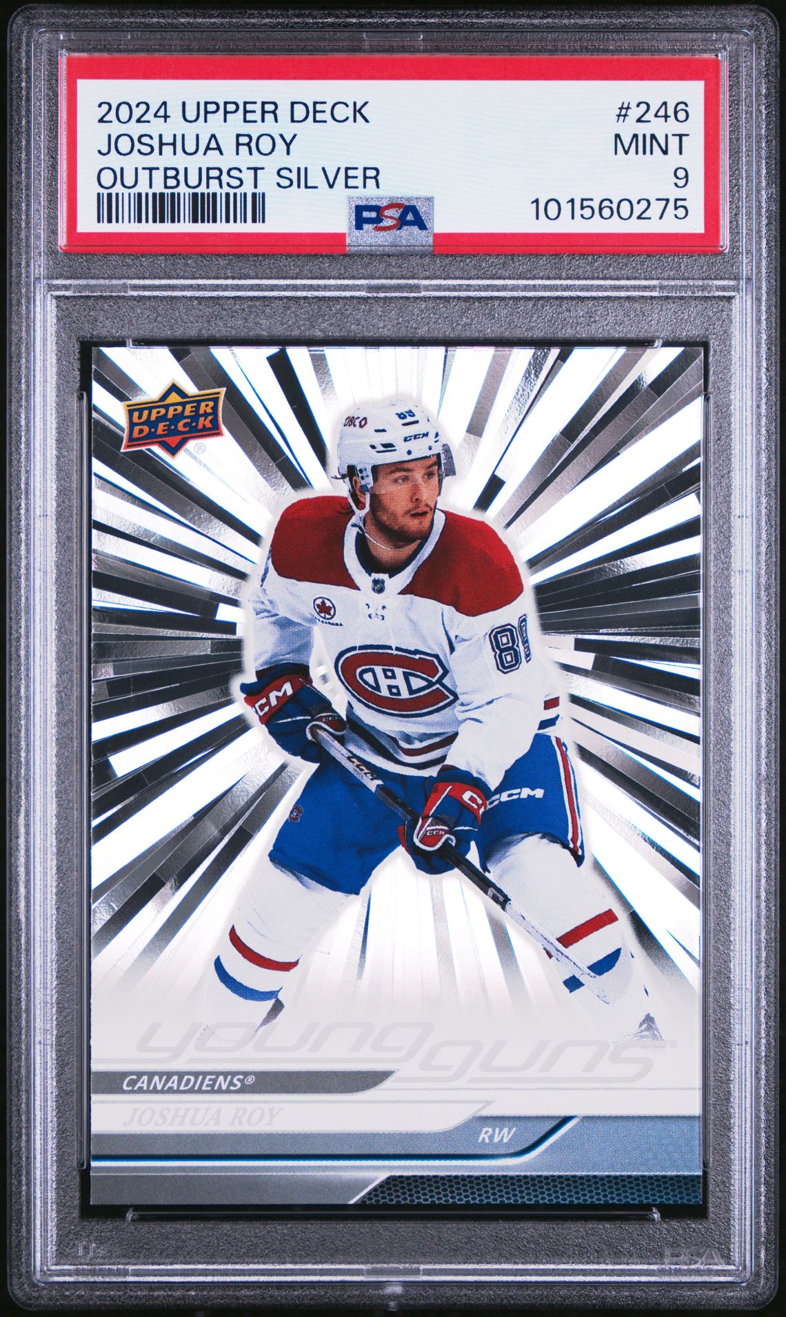 2024 Upper Deck Joshua Roy #246 (Outburst) Mint 9 front