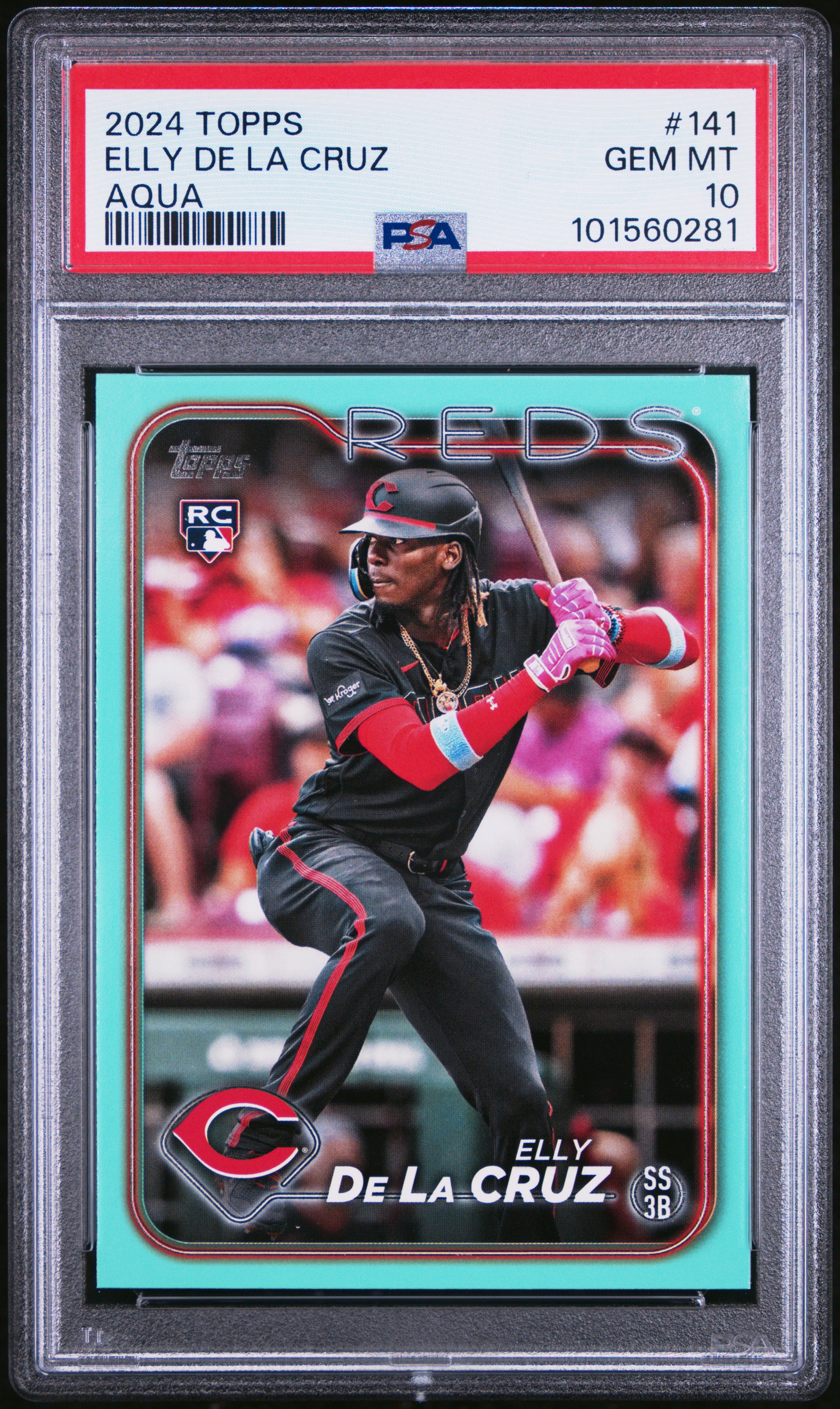 2024 Topps Elly De La Cruz #141 (Aqua) Gem Mt 10 front