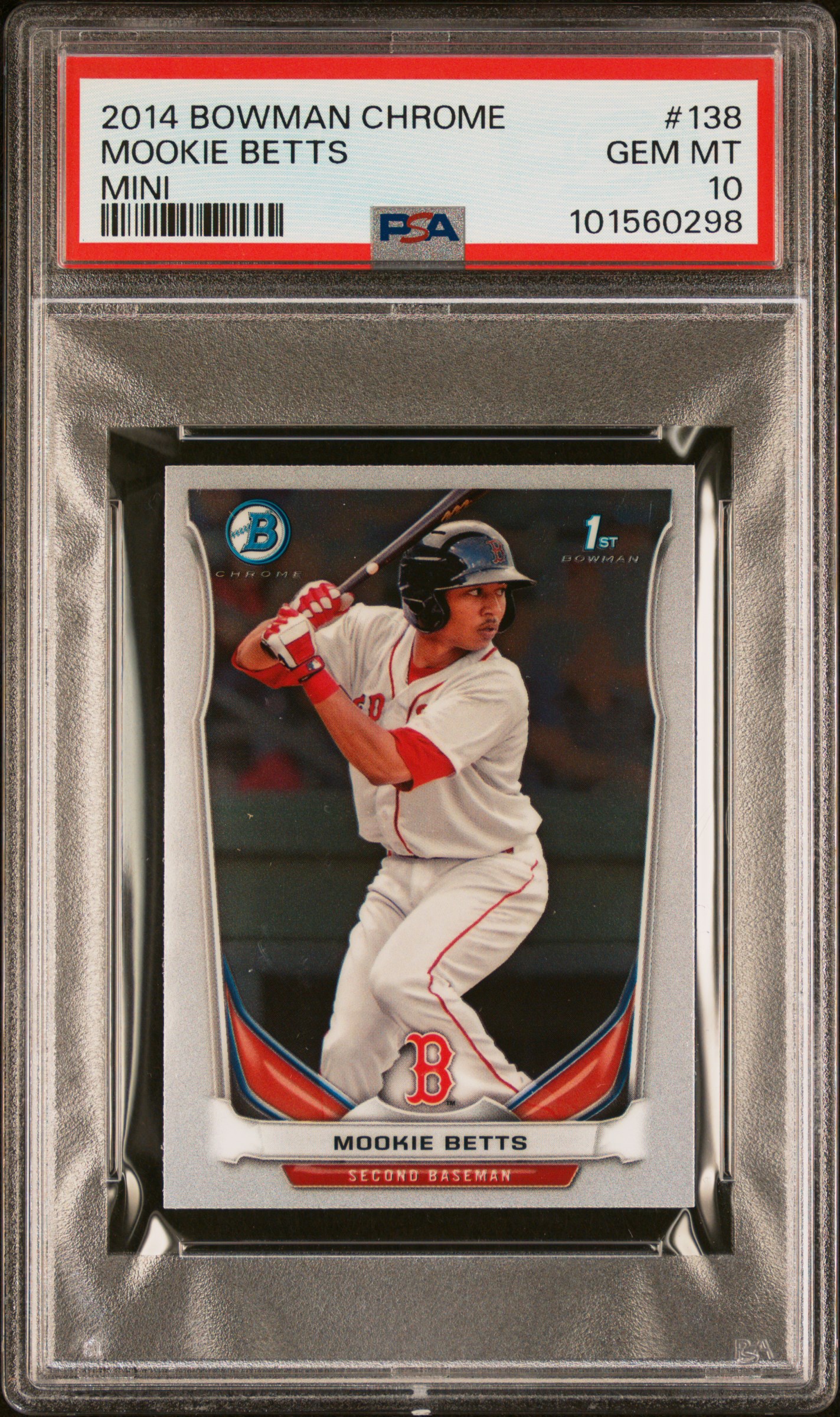 2014 Bowman Chrome Mini Mookie Betts #138 (Mini) Gem Mt 10 front
