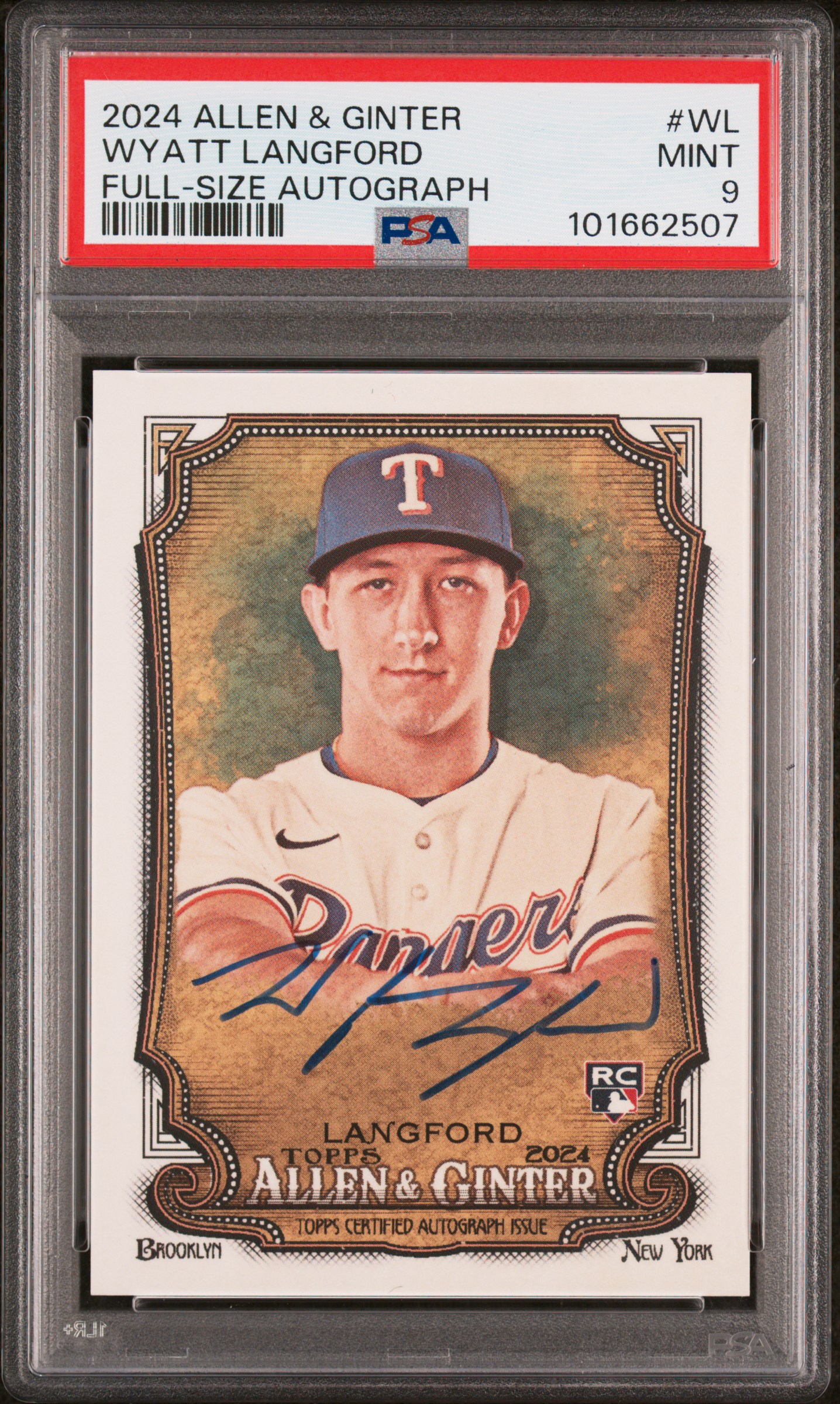 2024 Topps Allen & Ginter Full-Size Autographs Wyatt Langford #Wl Mint 9 front