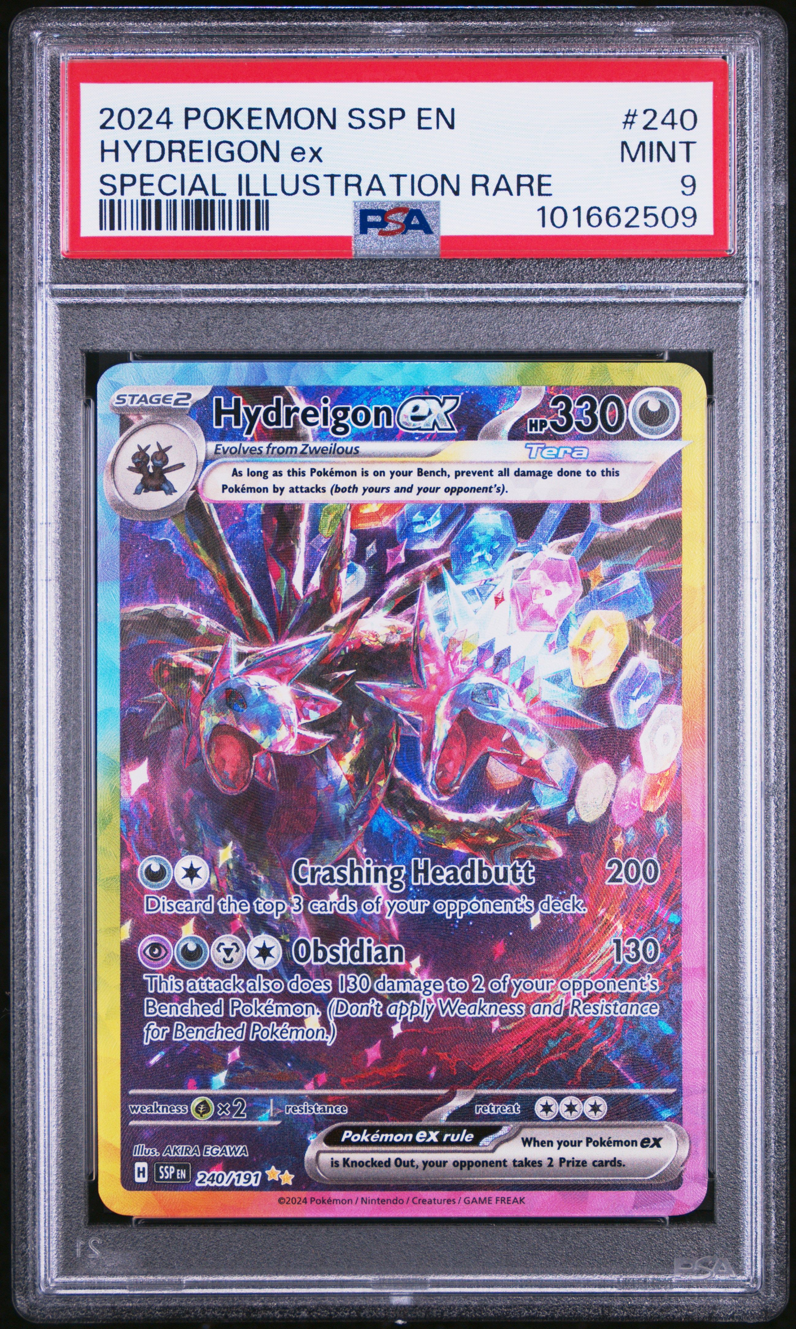 2024 Pokemon Ssp En-Surging Sparks Hydreigon Ex #240 (Special Illustration Rare) Mint 9 front
