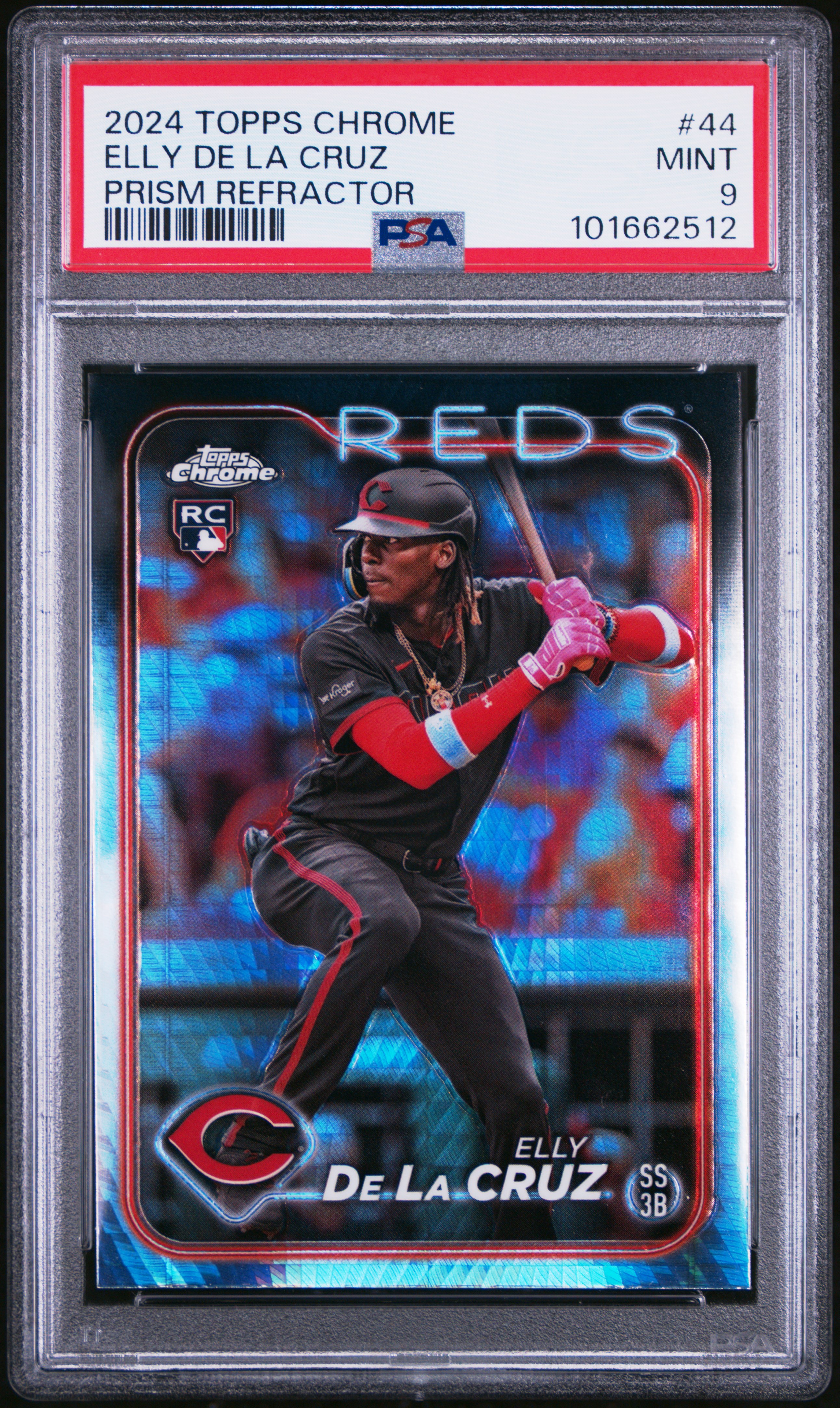 2024 Topps Chrome Elly De La Cruz #44 (Prism Refractor) Mint 9 front