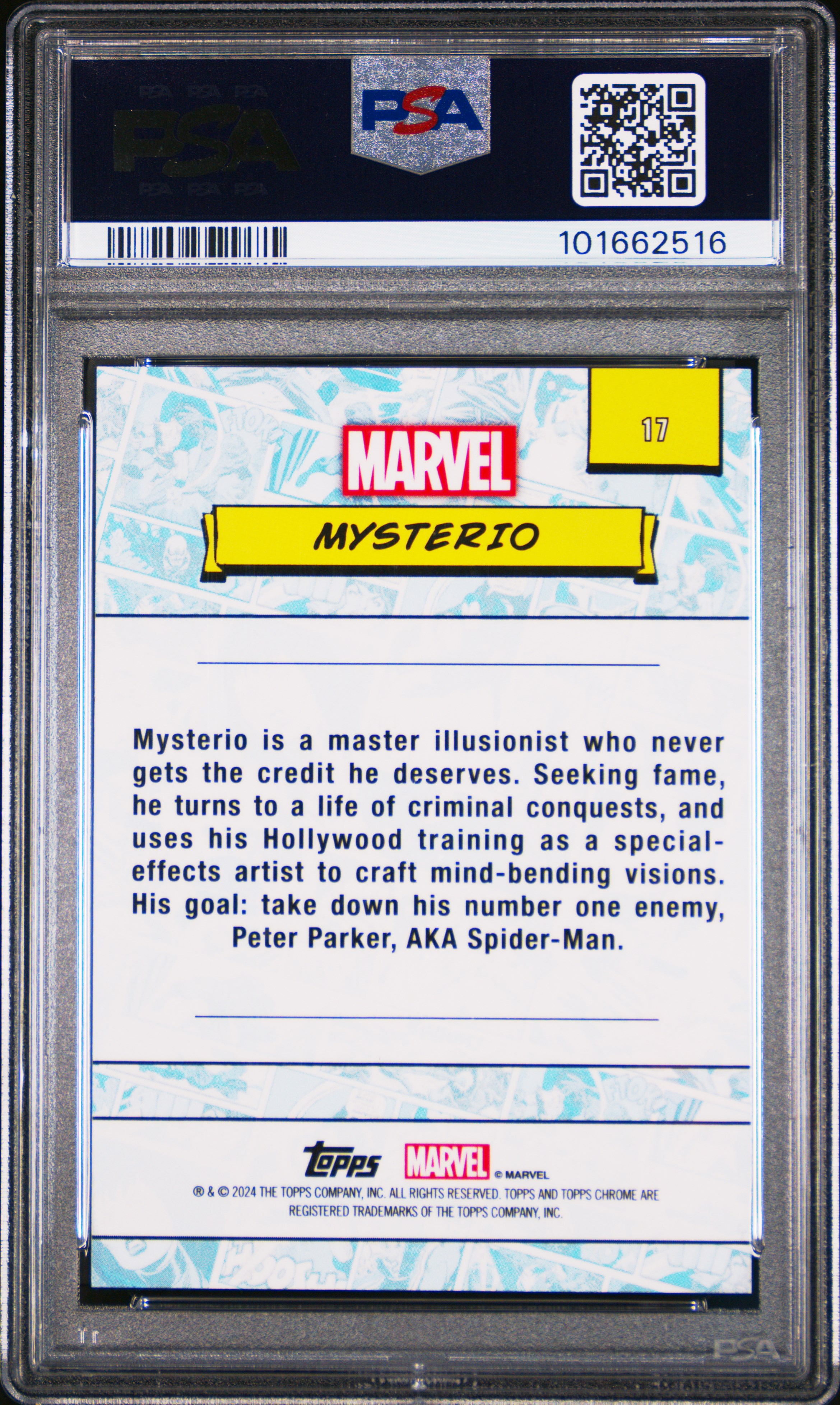 2024 Topps Chrome Marvel Mysterio #17 (Human Torch Refractor) Gem Mt 10 back