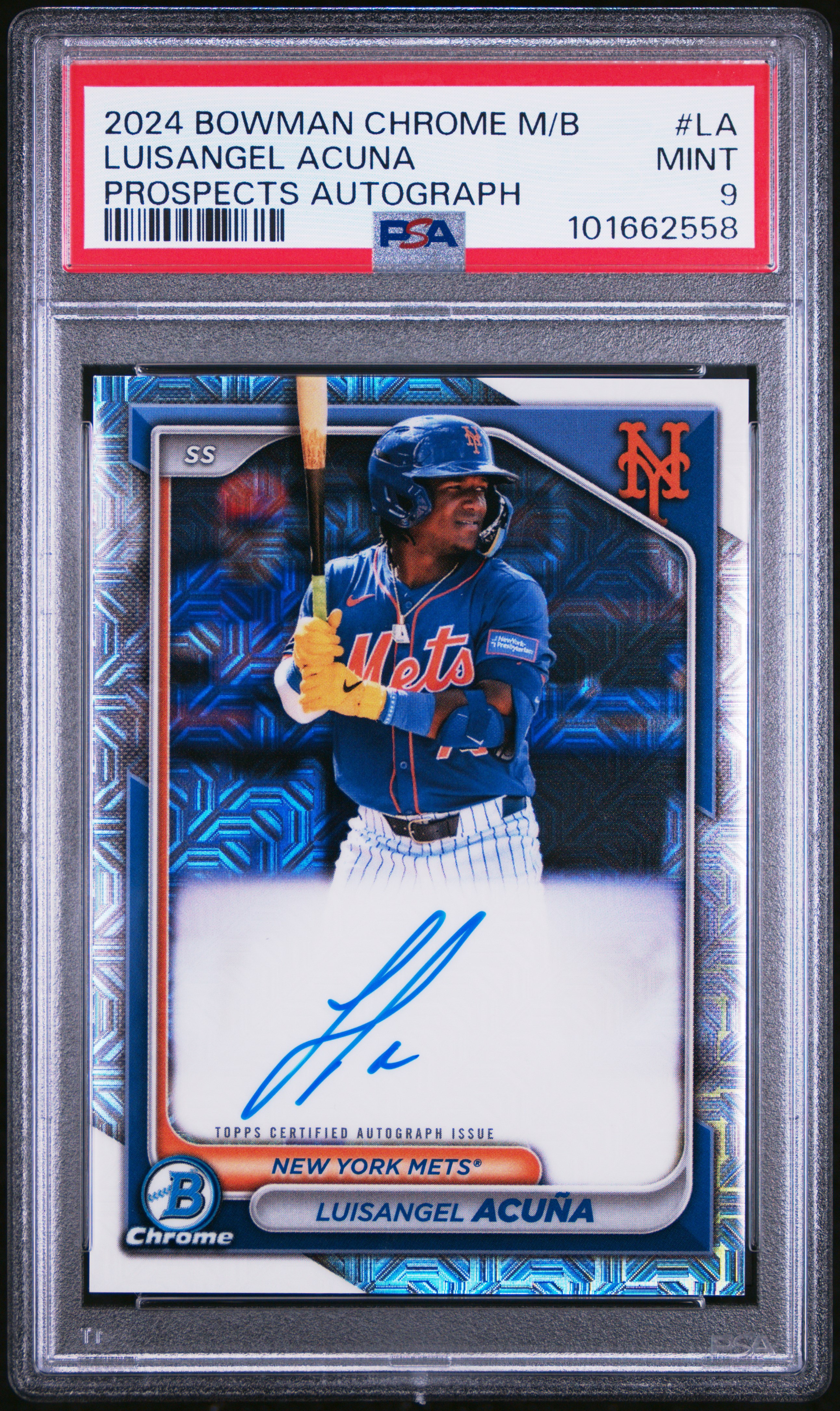2024 Bowman Mega Box Chrome Bowman Prospect Mega Autographs Luisangel Acuna #La (Prospects Autograph) Mint 9 front