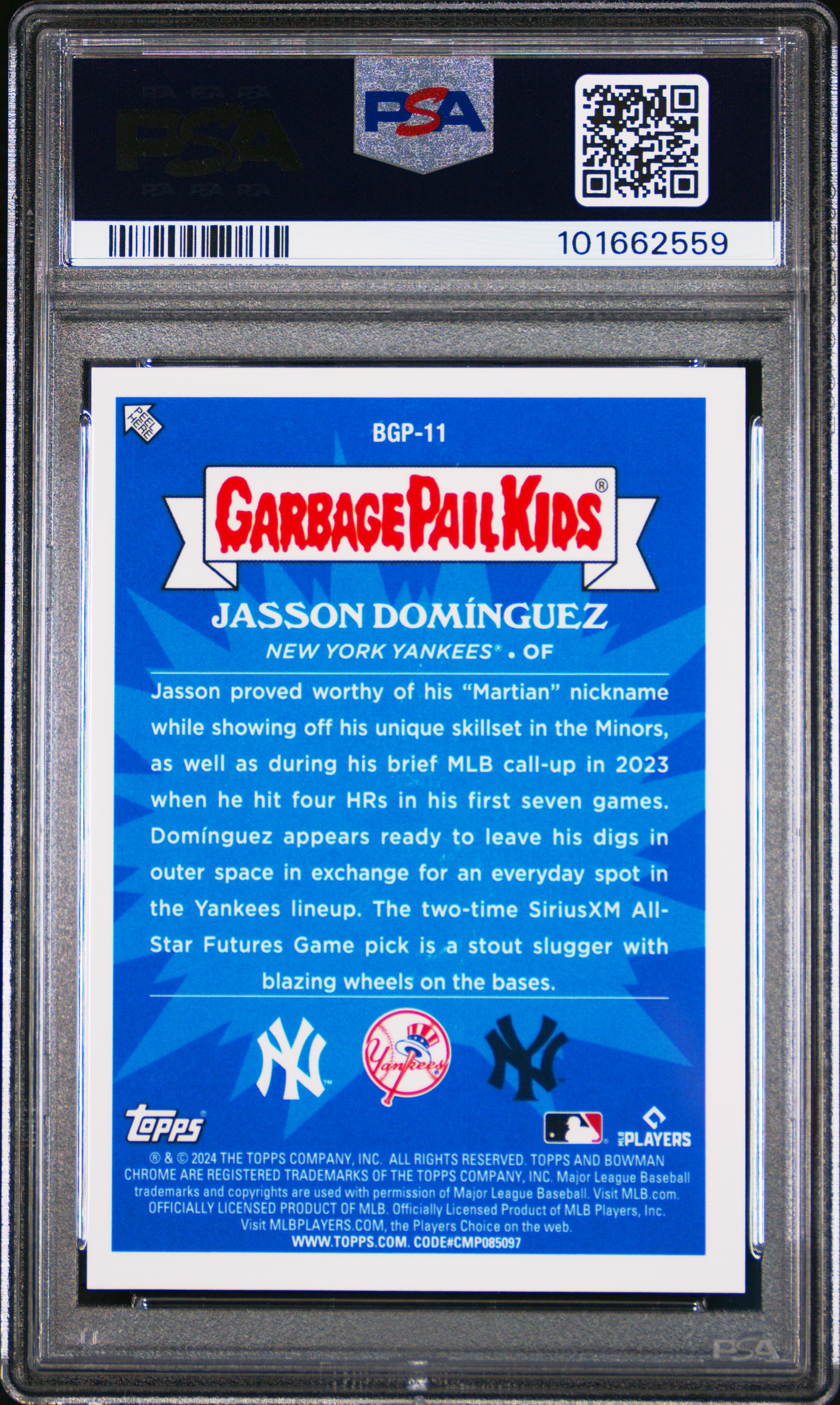 2024 Bowman Chrome Mega Box Bowman Gpk Dominating Dominguez #11 Gem Mt 10 back