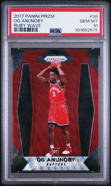 2017 Panini Prizm Og Anunoby #38 (Ruby Wave) Gem Mt 10 front