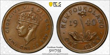 1940 1C Re-Engraved Date AU58BN