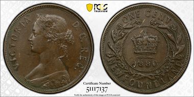 1880 1C Round 0/Oval 0 AU50BN