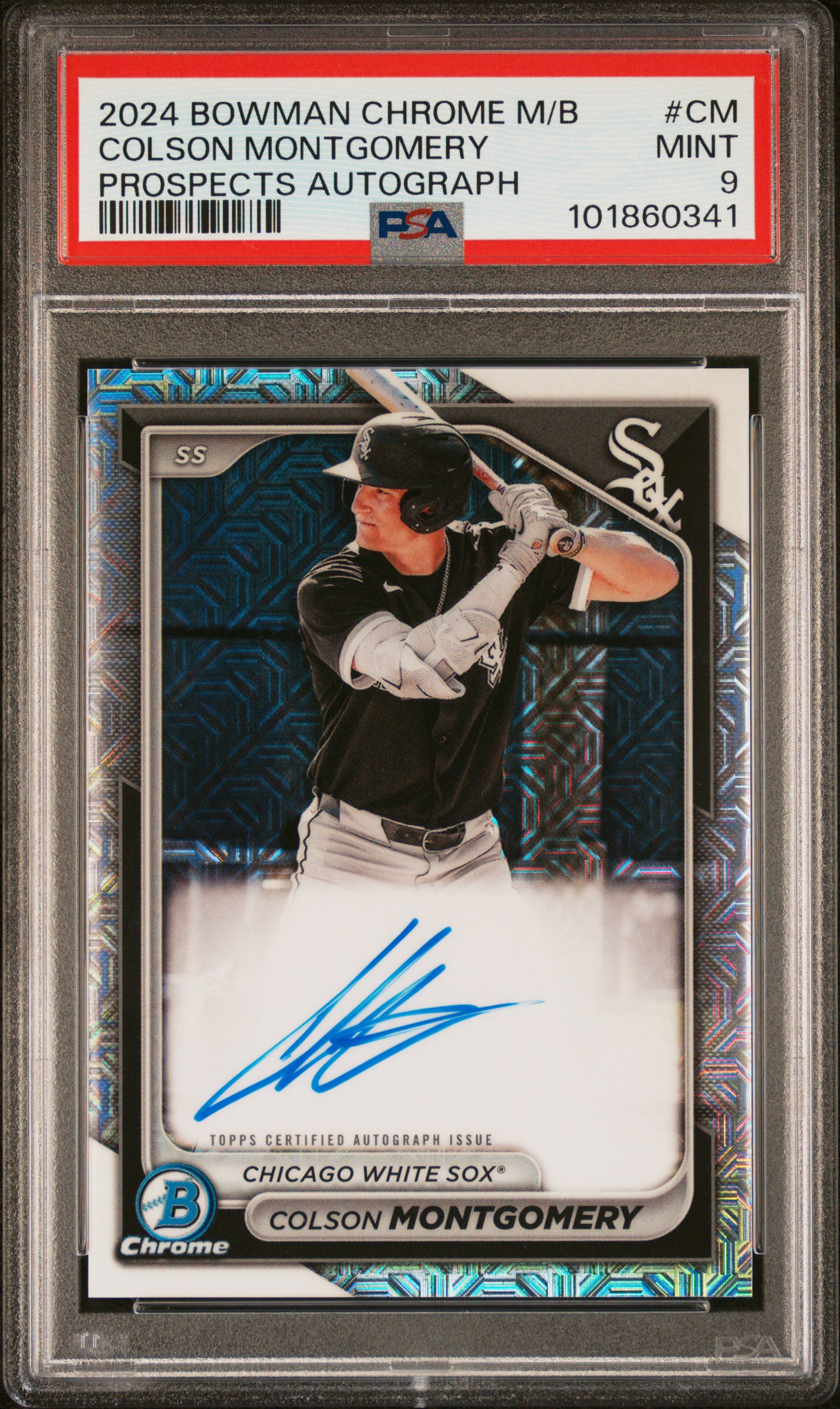 2024 Bowman Mega Box Chrome Bowman Prospect Mega Autographs Colson Montgomery #Cm (Prospects Autograph) Mint 9 front