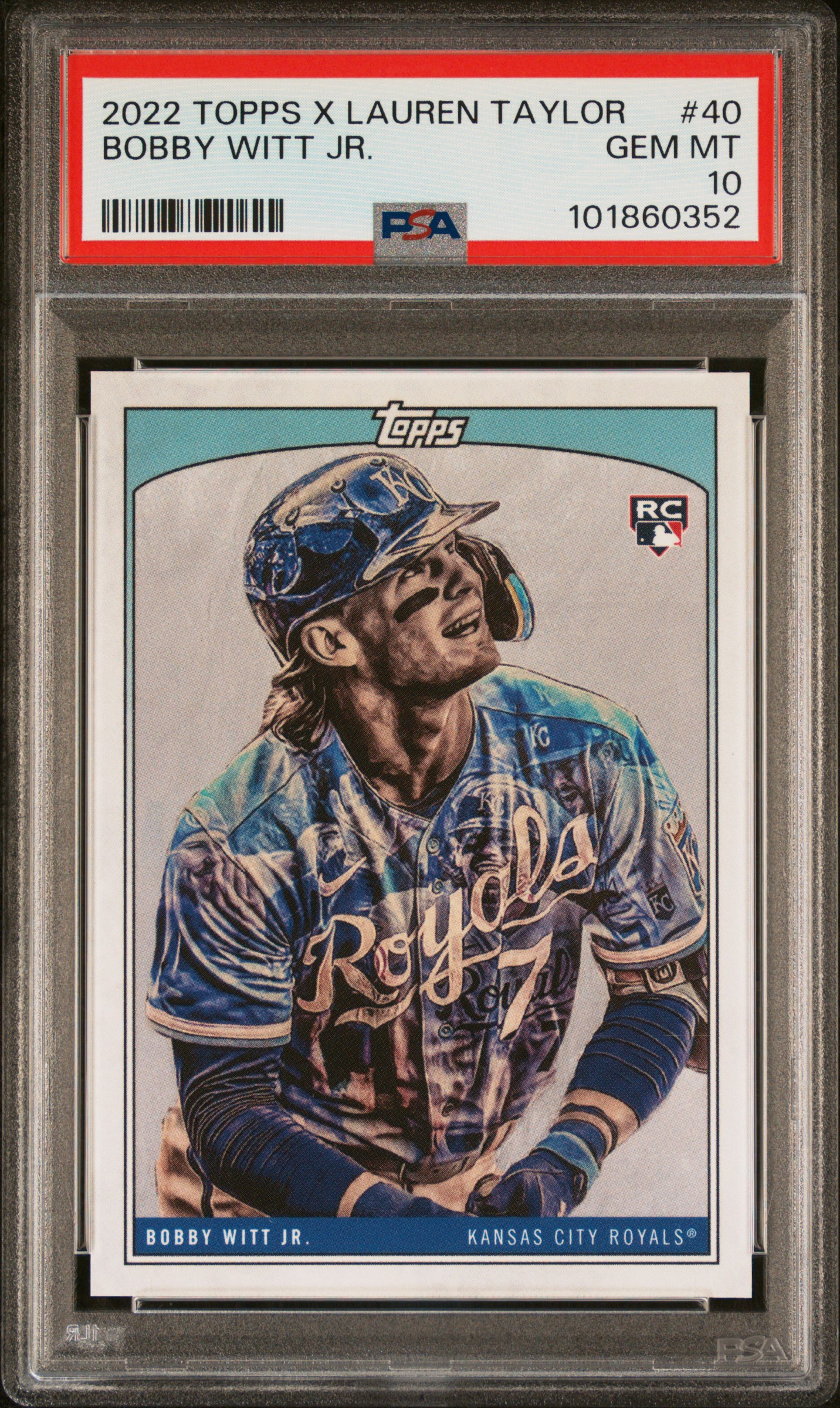 2022 Topps X Lauren Taylor Bobby Witt Jr. #40 Gem Mt 10 front