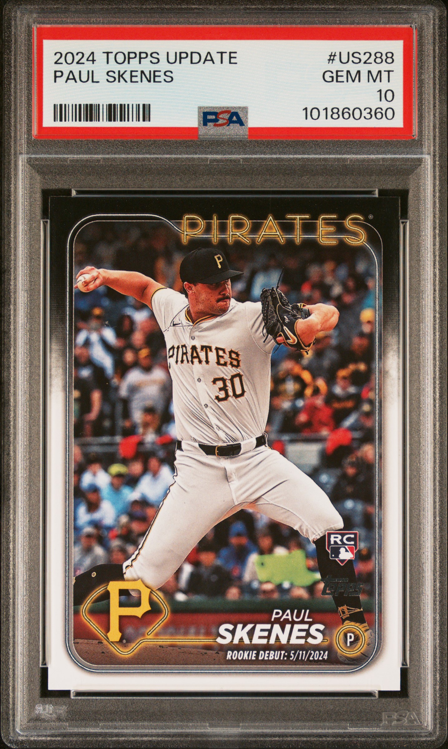 2024 Topps Update Paul Skenes #Us288 Gem Mt 10 front