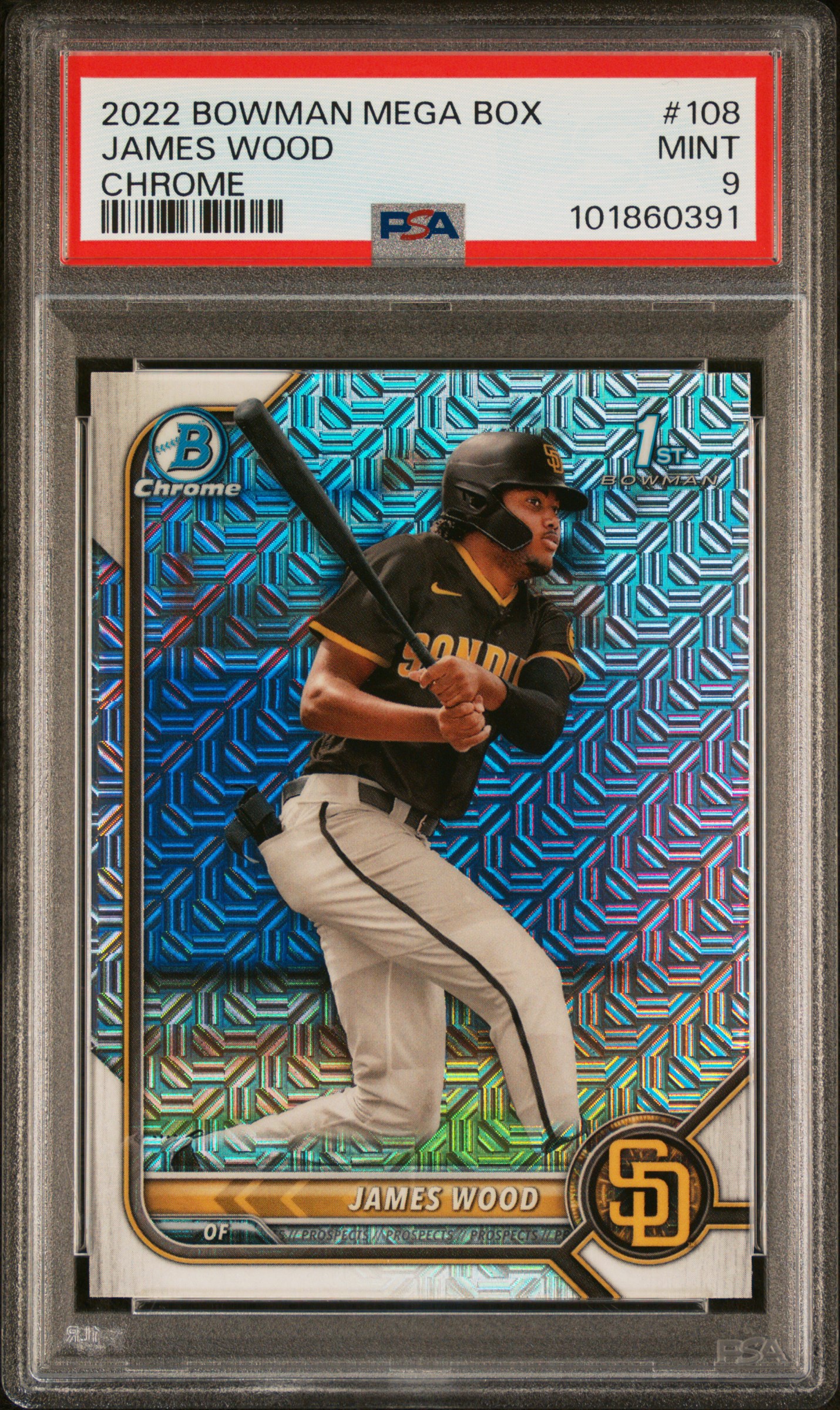 2022 Bowman Mega Box Chrome James Wood #108 (Chrome) Mint 9 front