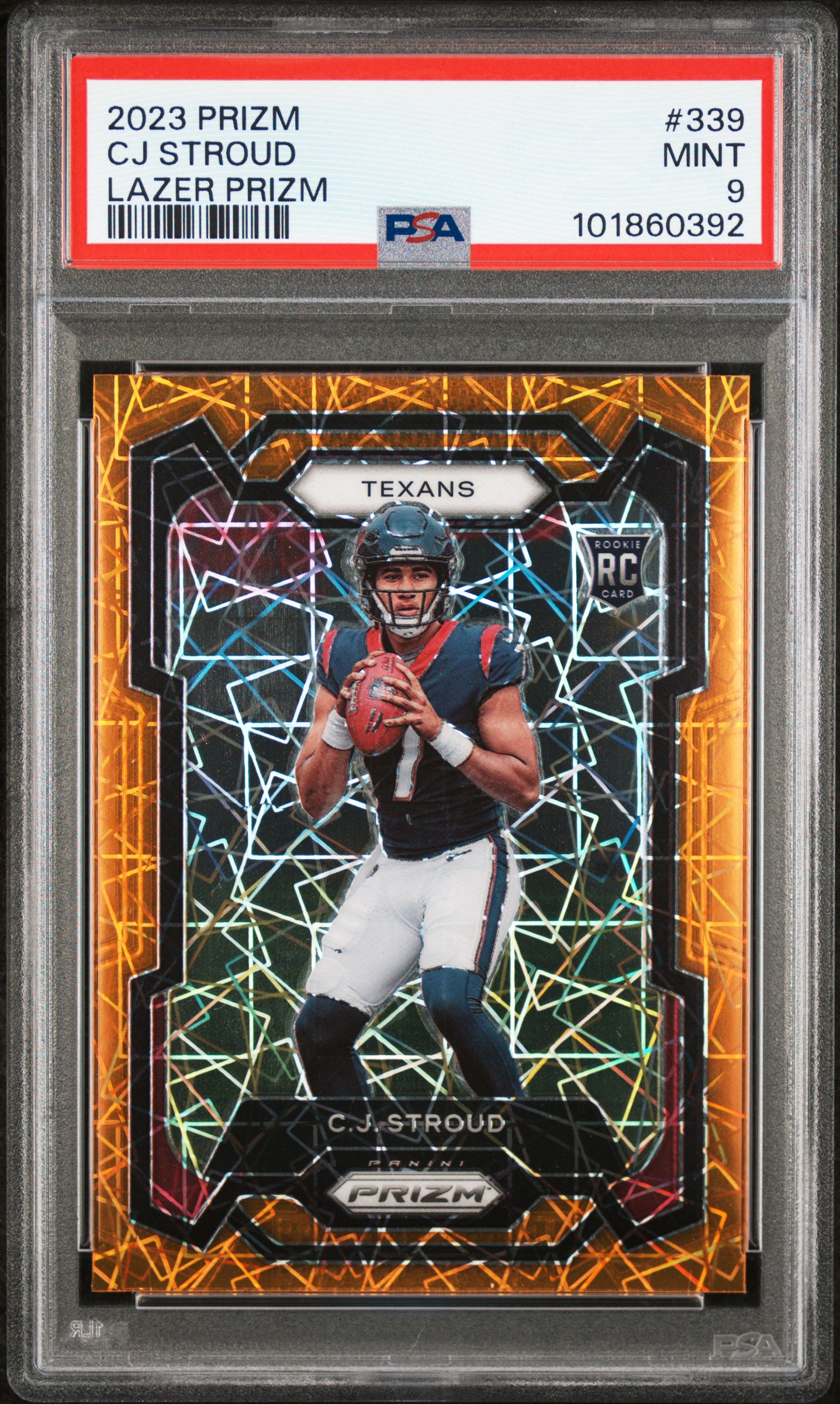 2023 Panini Prizm Cj Stroud #339 (Lazer Prizm) Mint 9 front