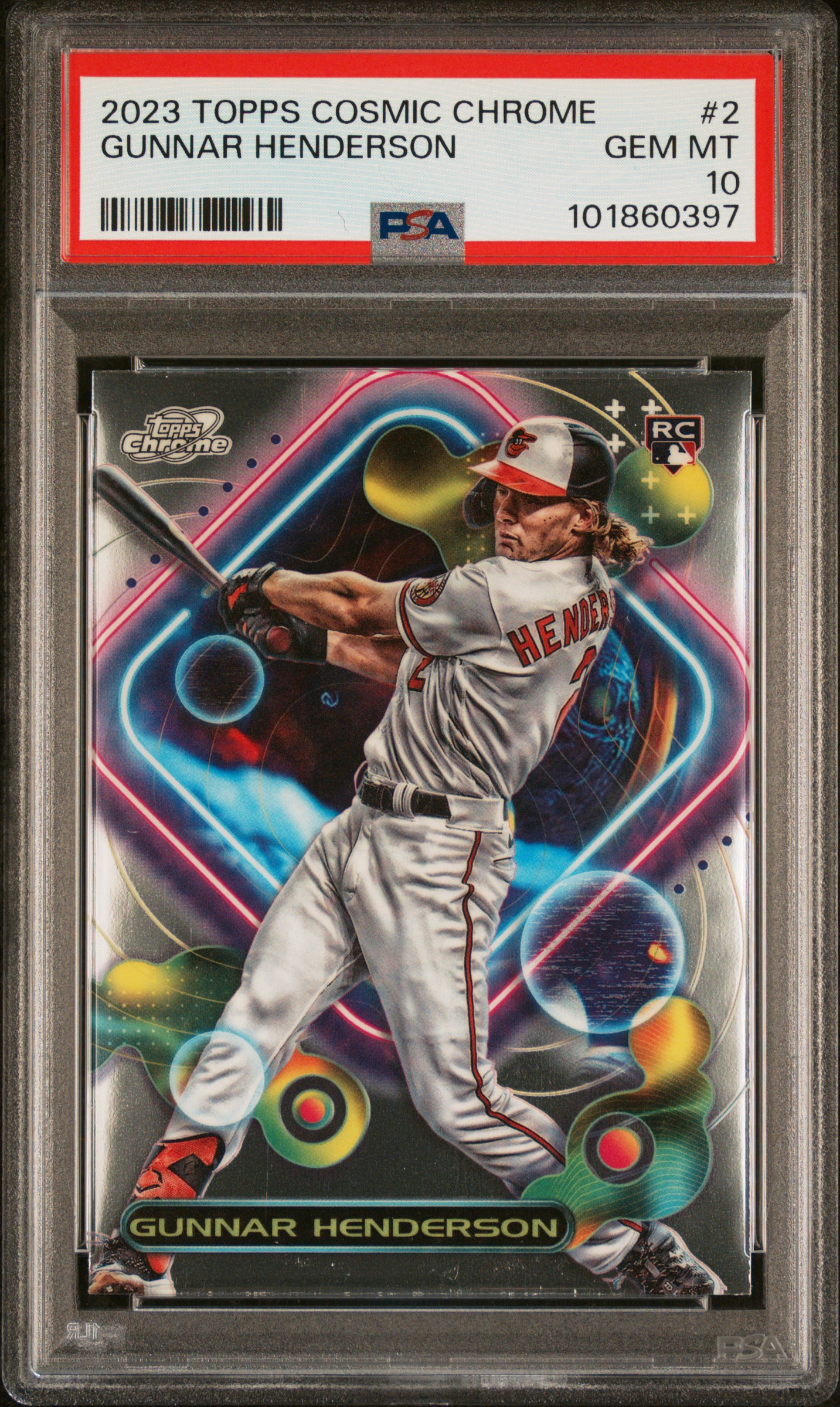 2023 Topps Cosmic Chrome Gunnar Henderson #2 Gem Mt 10 front