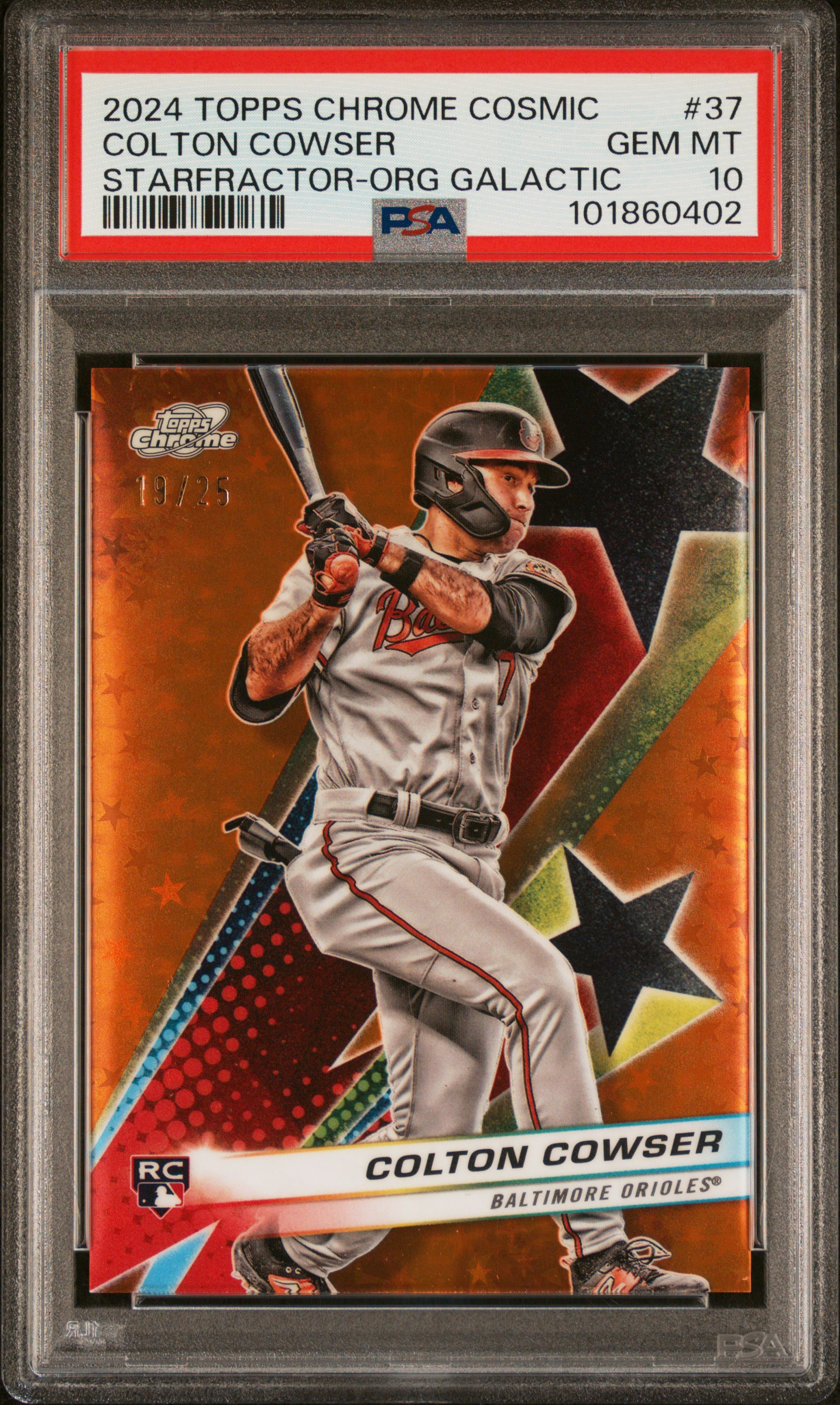 2024 Topps Chrome Cosmic Starfractor Colton Cowser #37 (Starfractor-Org Galactic) Gem Mt 10 front