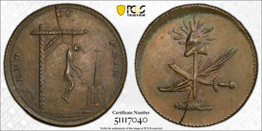 (c.1790) Tk 1/4D DH-1108 Middlesex, End of Pain MS61BN