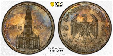 1934-A 5 Mk Potsdam w/Date J-356 PR65