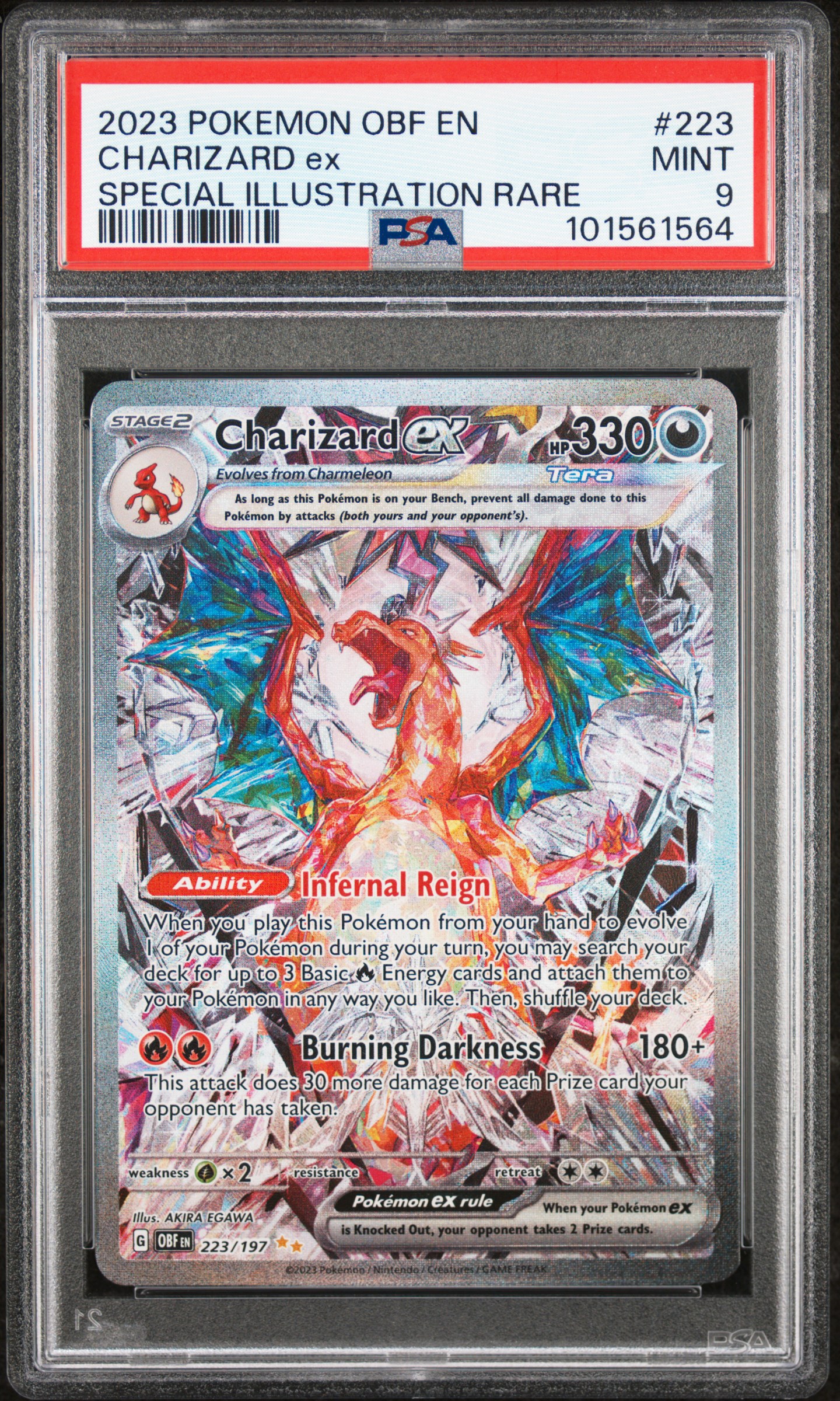 2023 Pokemon Obf En-Obsidian Flames Charizard Ex #223 (Special Illustration Rare) Mint 9 front