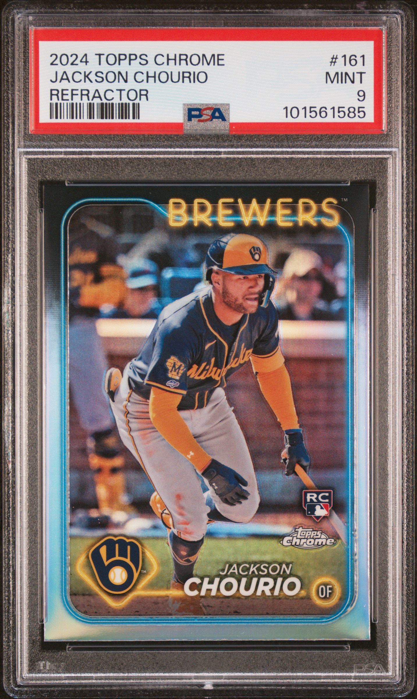 2024 Topps Chrome Jackson Chourio #161 (Refractor) Mint 9 front