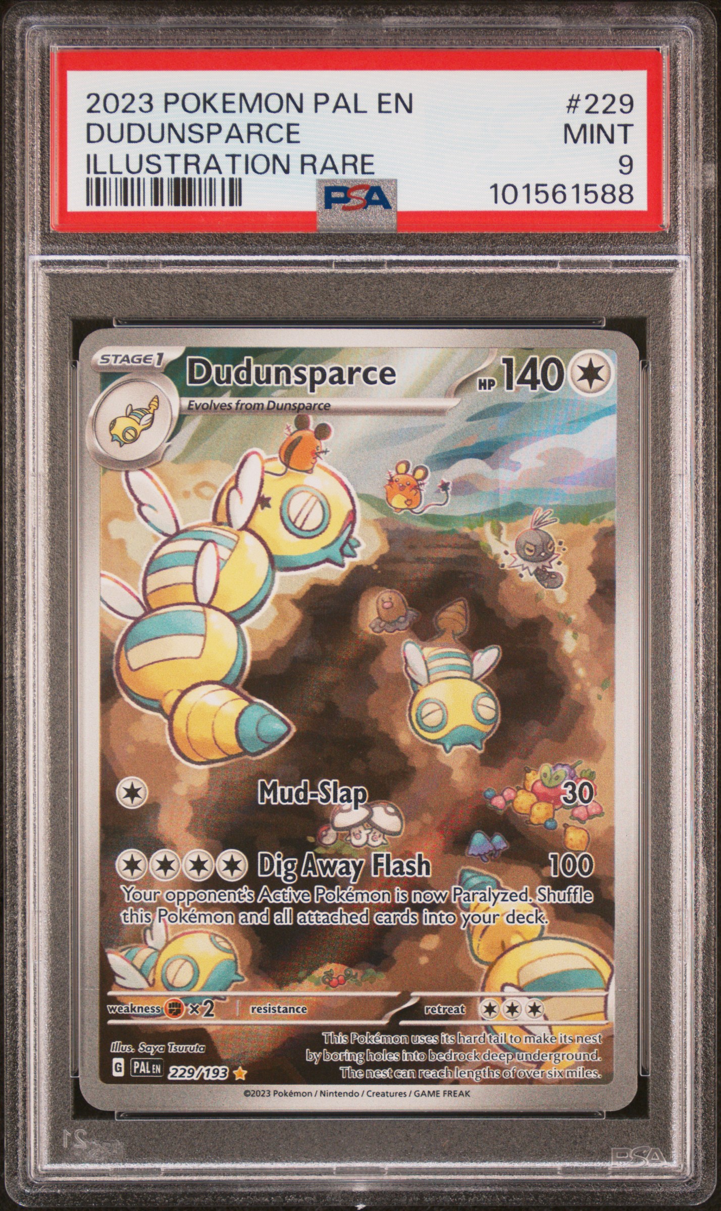 2023 Pokemon Pal En-Paldea Evolved Dudunsparce #229 (Illustration Rare) Mint 9 front