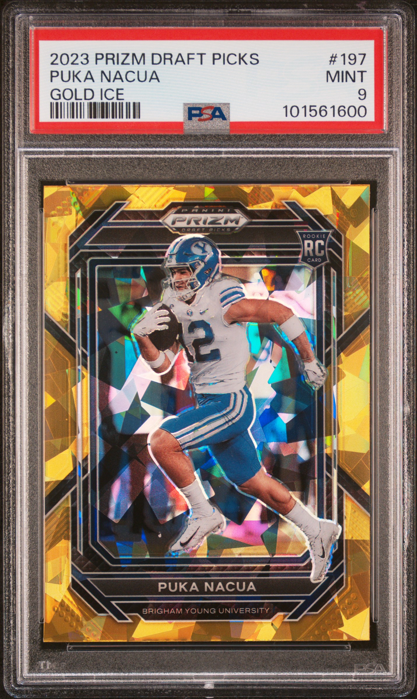 2023 Panini Prizm Draft Picks Puka Nacua #197 (Gold Ice) Mint 9 front