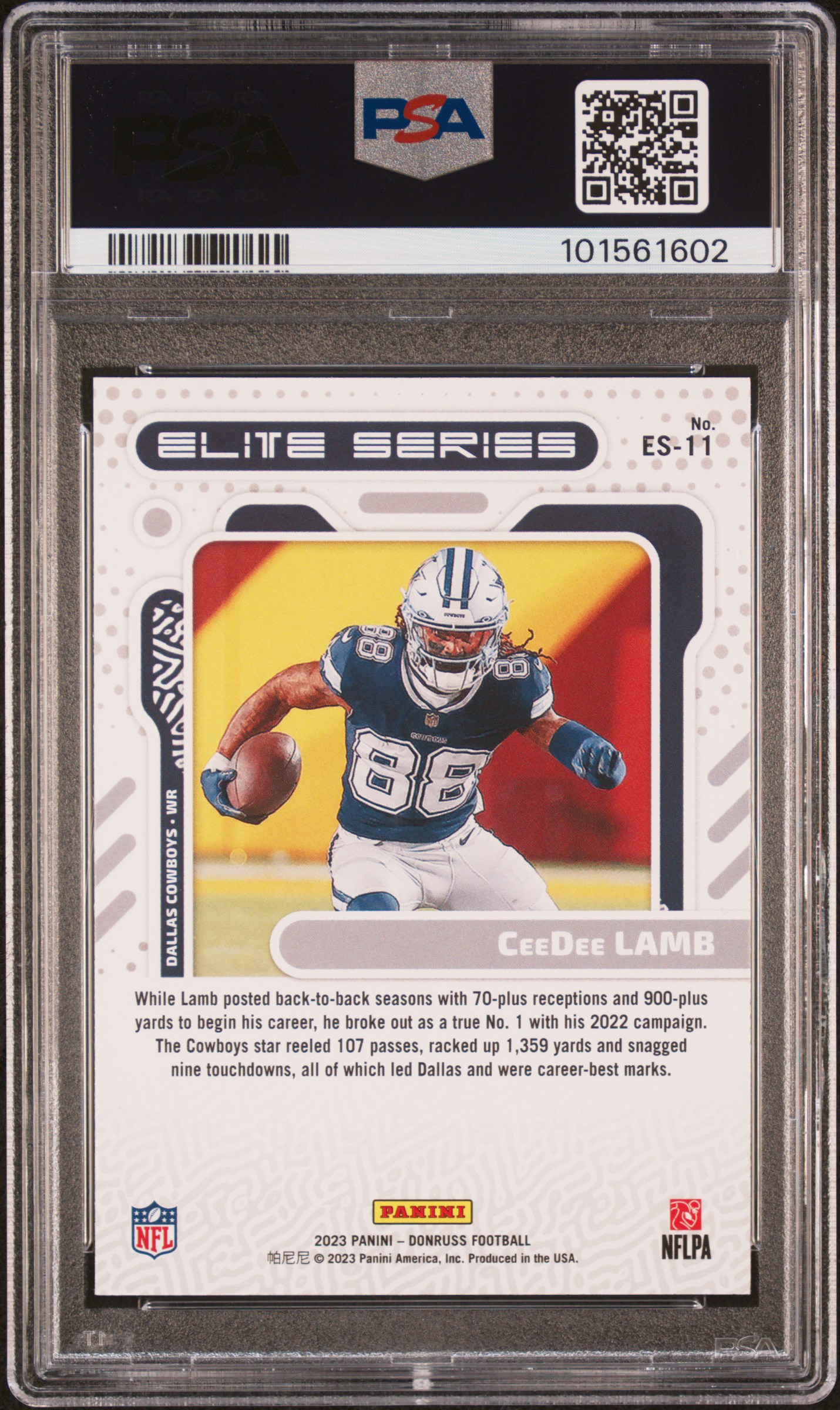 2023 Panini Donruss The Elite Series Ceedee Lamb #Es11 Mint 9 back