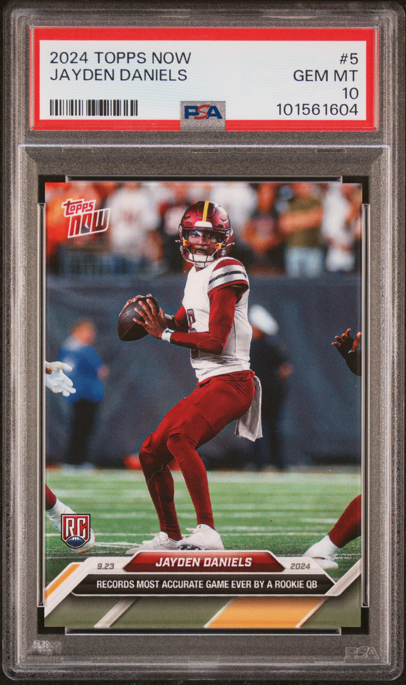 2024 Topps Now Jayden Daniels #5 Gem Mt 10 front